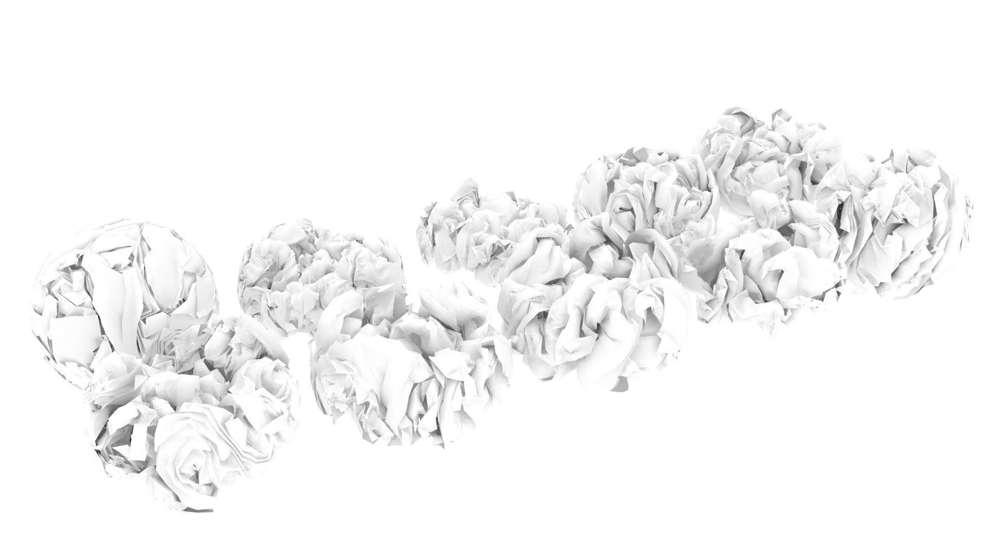 Crumpled Papers Set 3D model_2