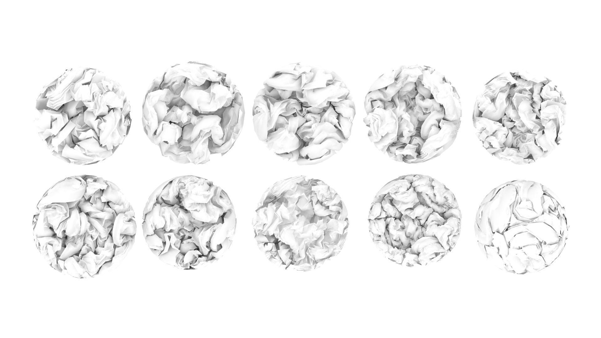 Crumpled Papers Set 3D model_5