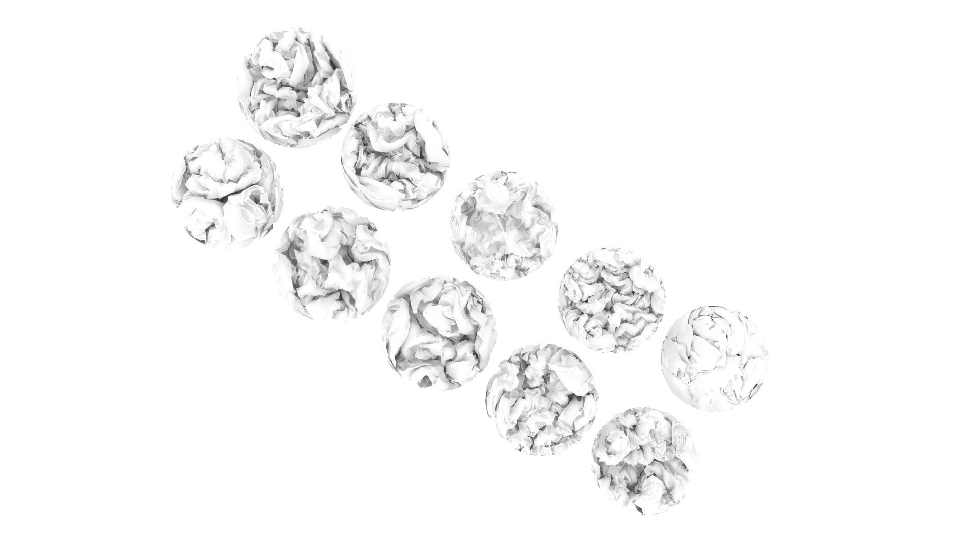 Crumpled Papers Set 3D model_4