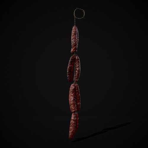 Hanging Touristenwurst Sausages Low-poly 3D model 3