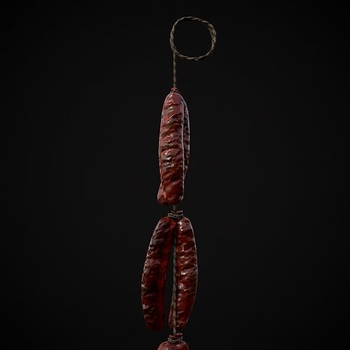 Hanging Touristenwurst Sausages Low-poly 3D model 5