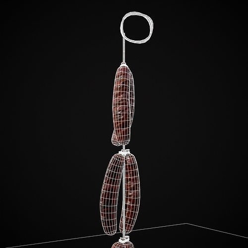 Hanging Touristenwurst Sausages Low-poly 3D model 6