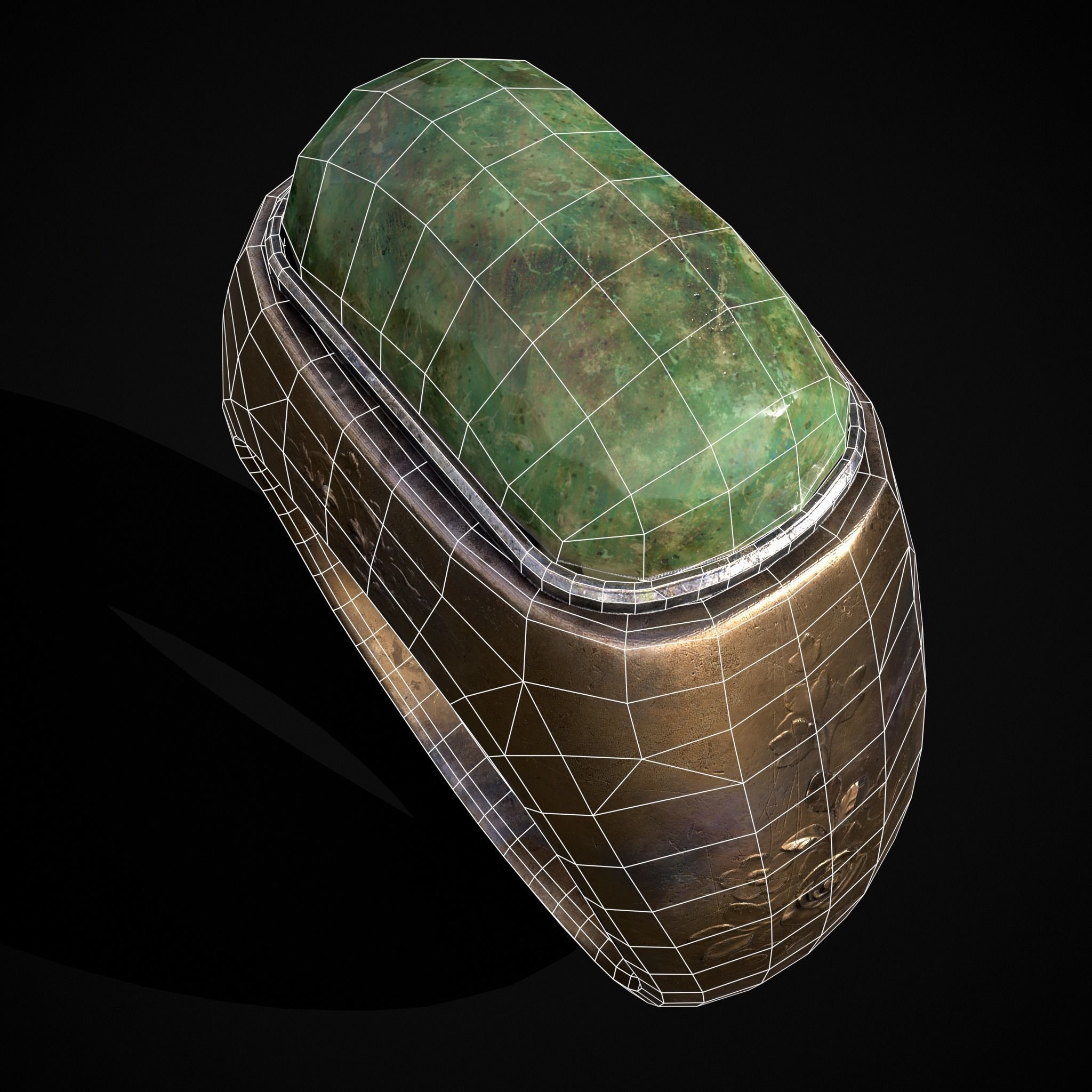 Jade Signet Ring Low-poly 3D model_10