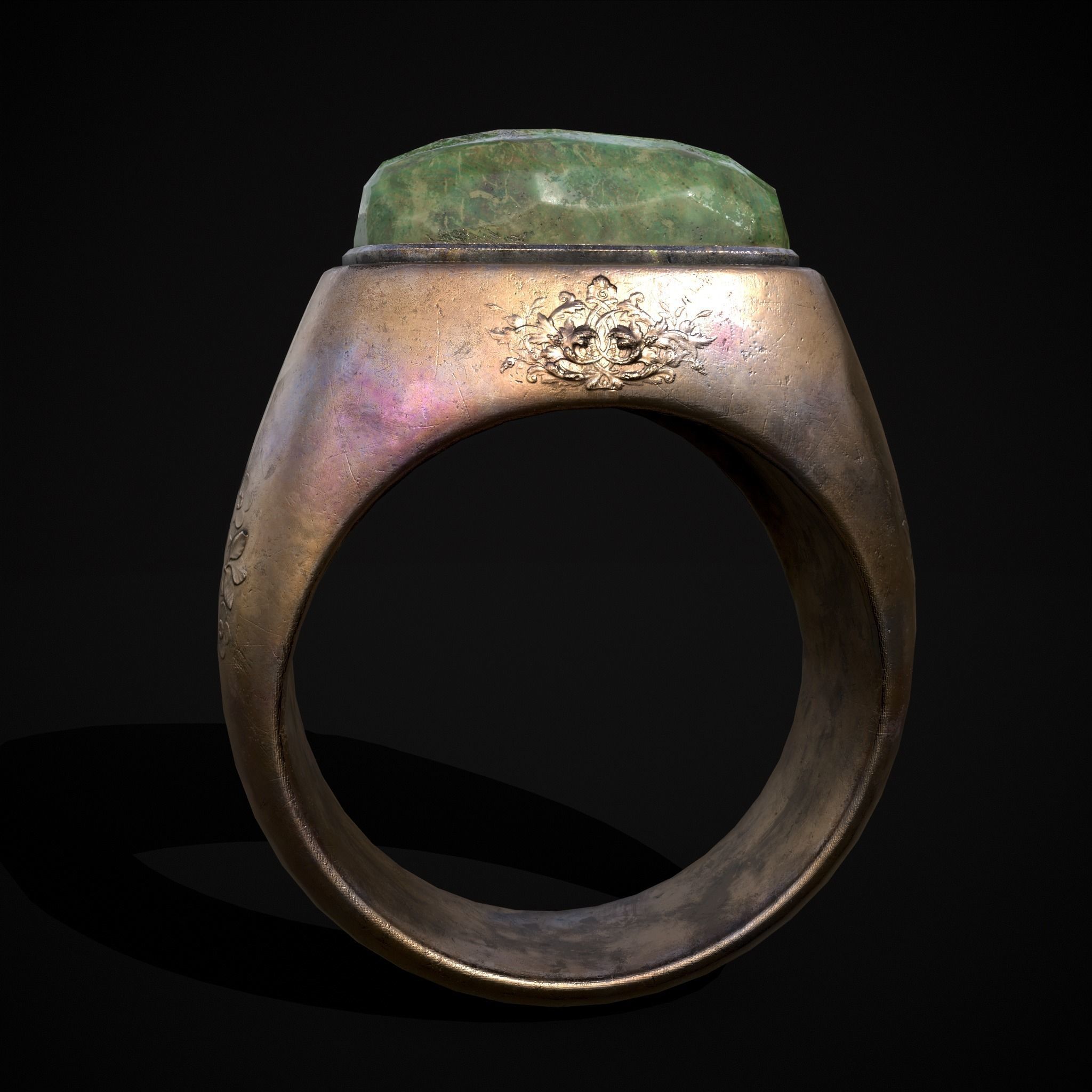 Jade Signet Ring Low-poly 3D model_3