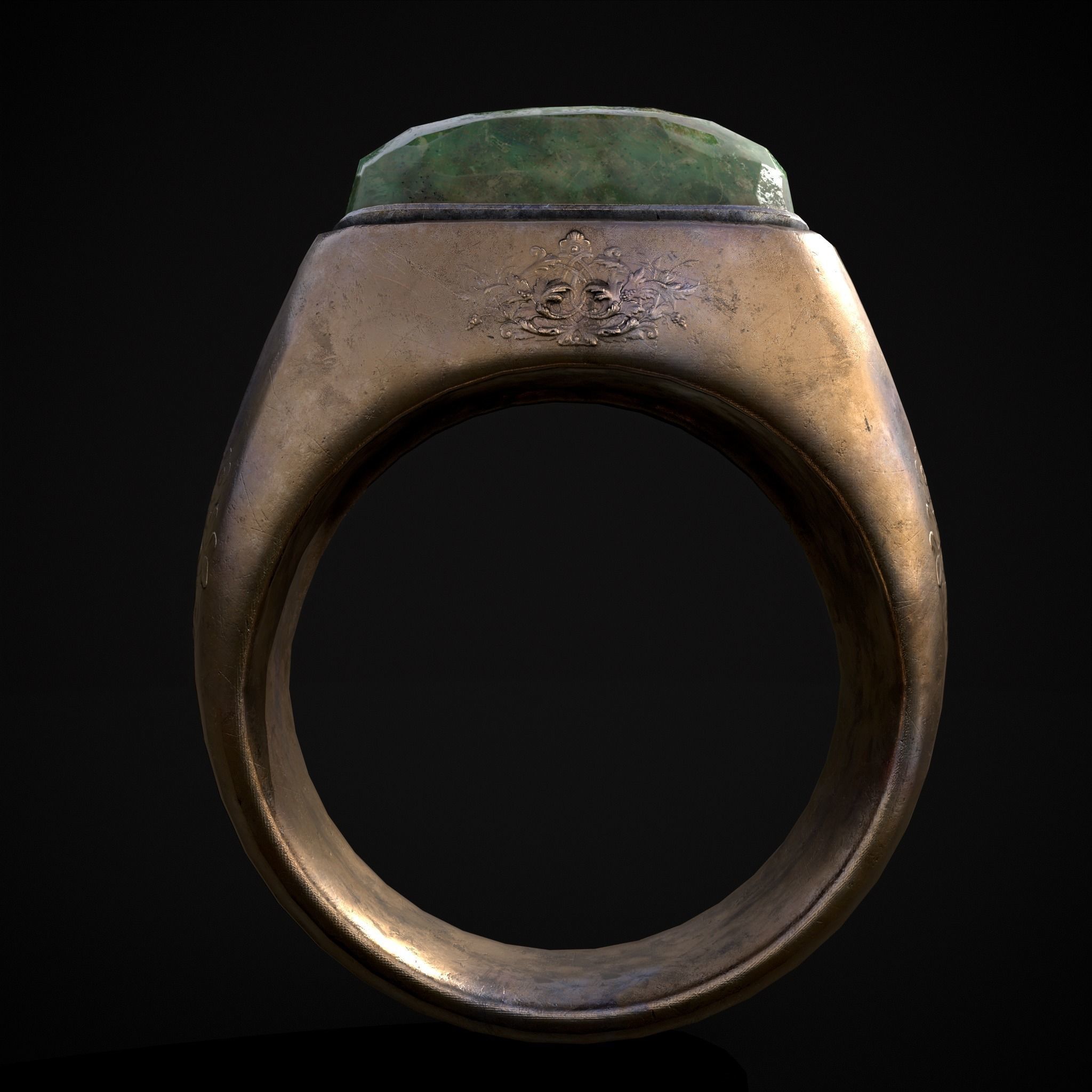 Jade Signet Ring Low-poly 3D model_15