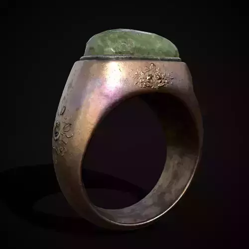 Jade Signet Ring Low-poly 3D model