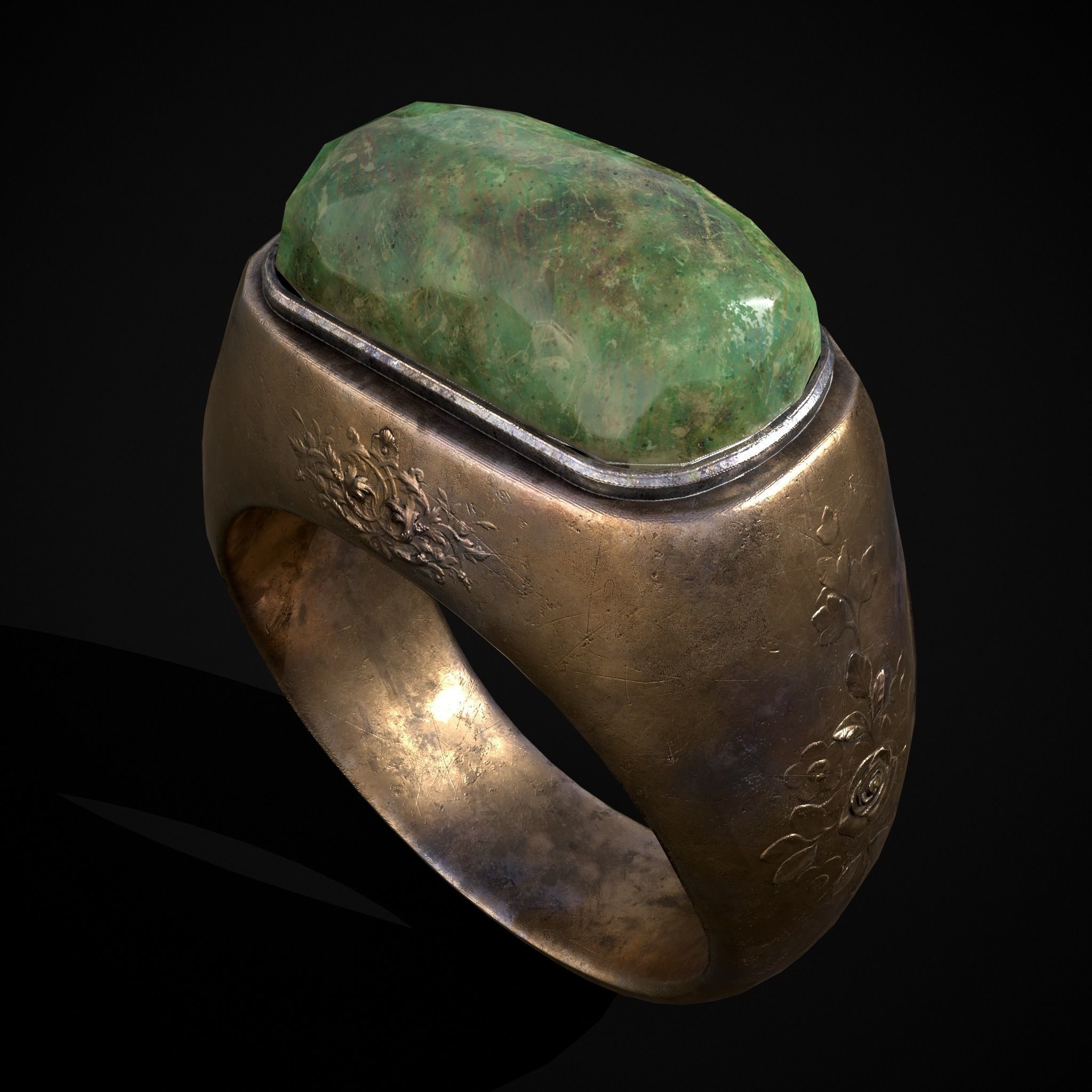 Jade Signet Ring Low-poly 3D model_17