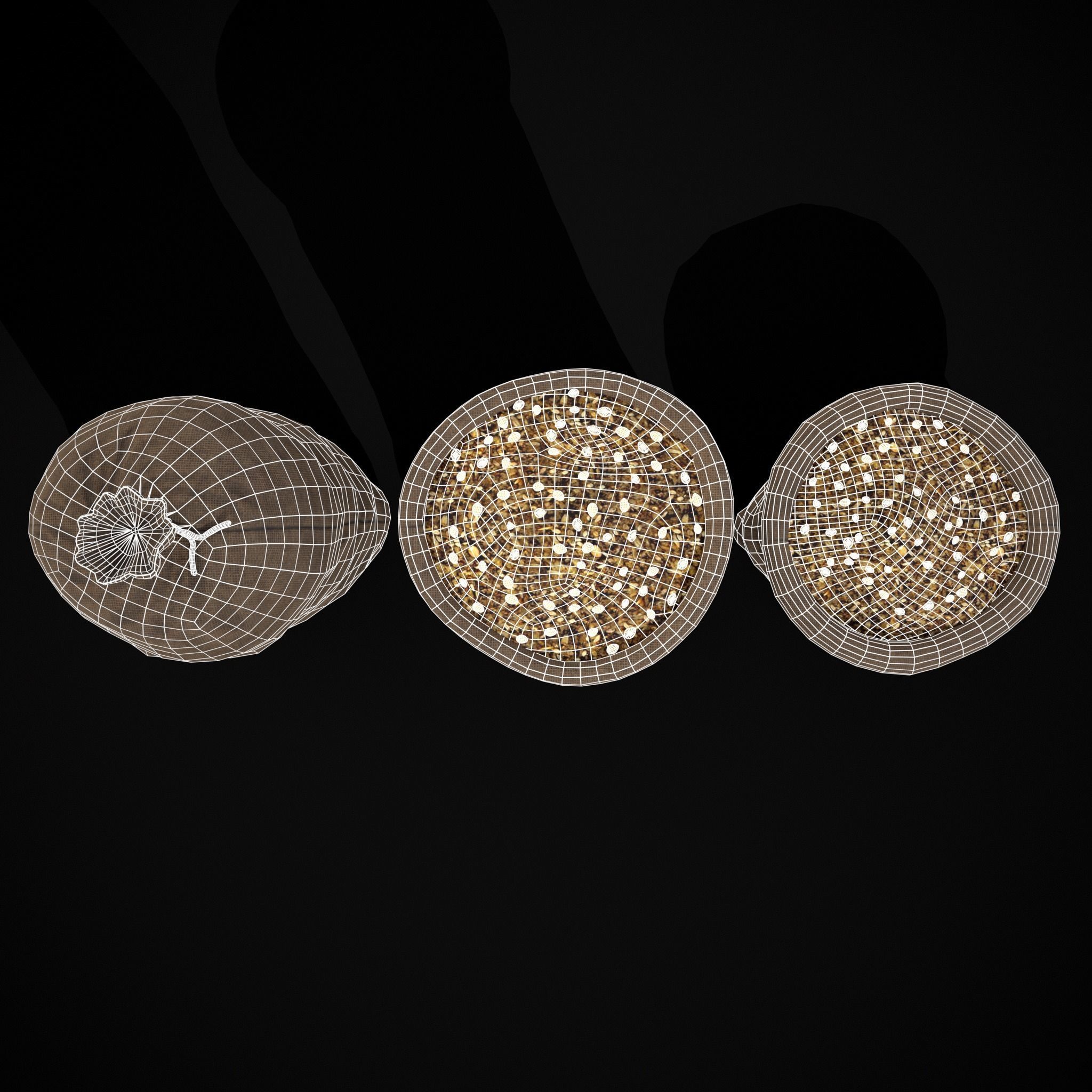 Burlap Sacks of Oats Low-poly 3D model_6