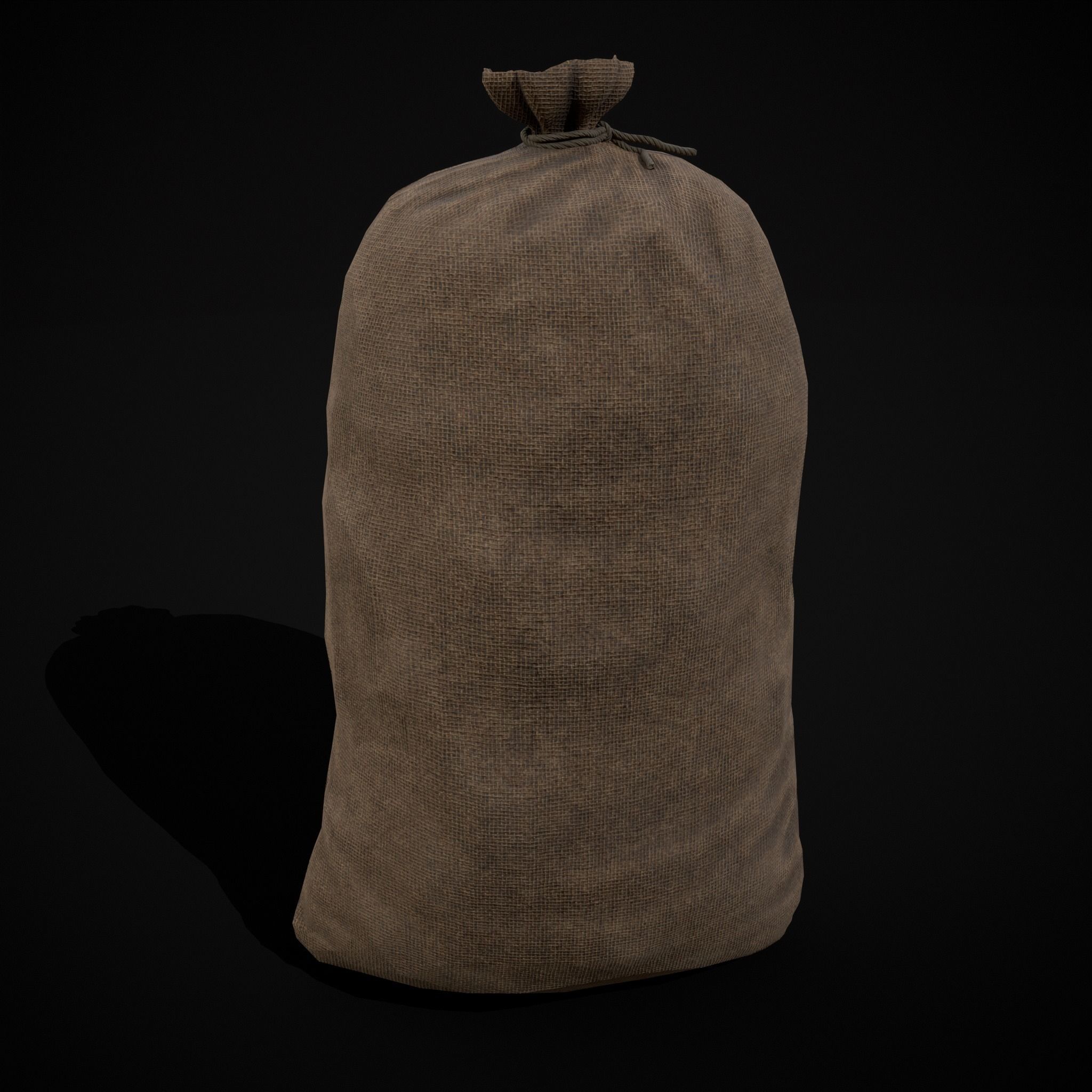 Burlap Sacks of Oats Low-poly 3D model_11