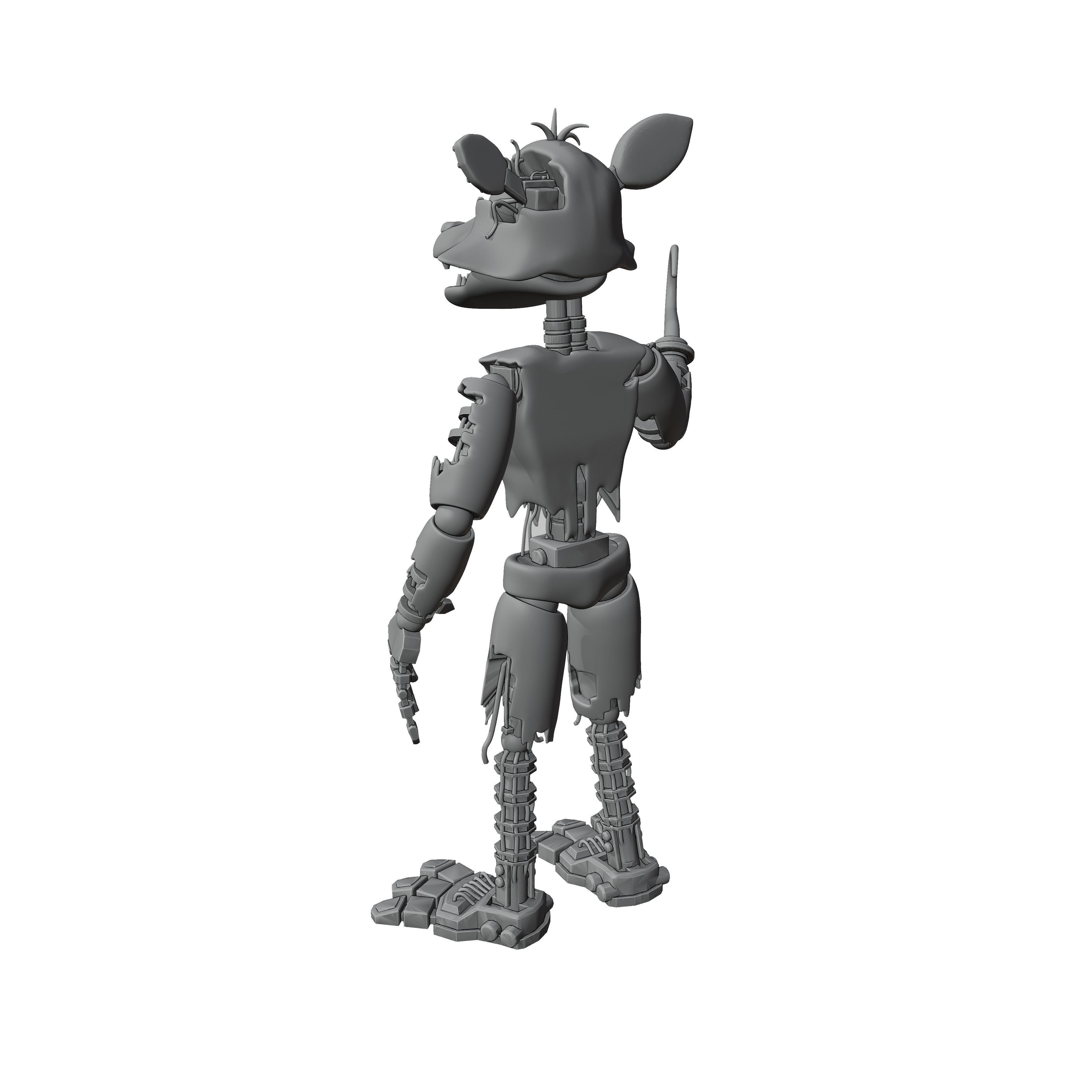 Withered Foxy 3D print model_2