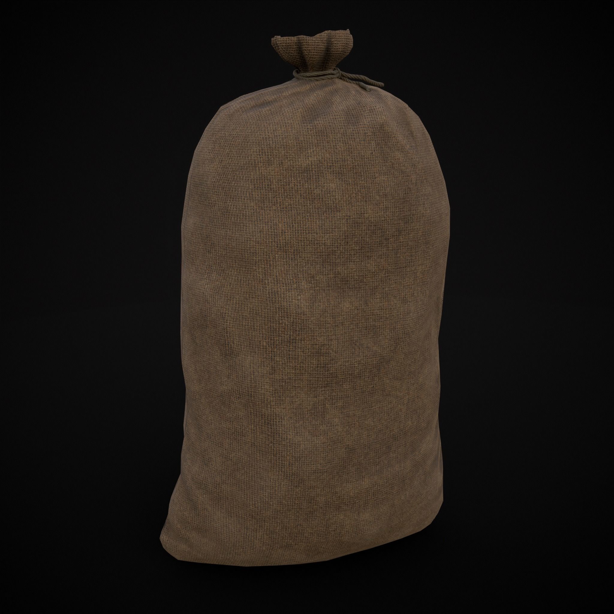 Burlap Sacks of Rice Low-poly 3D model_11