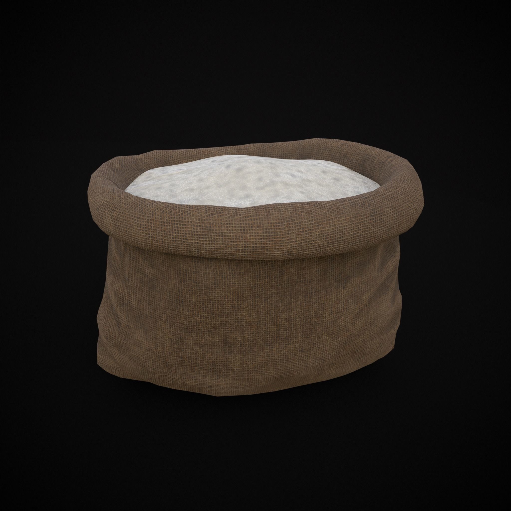 Burlap Sacks of Salt Low-poly 3D model_15