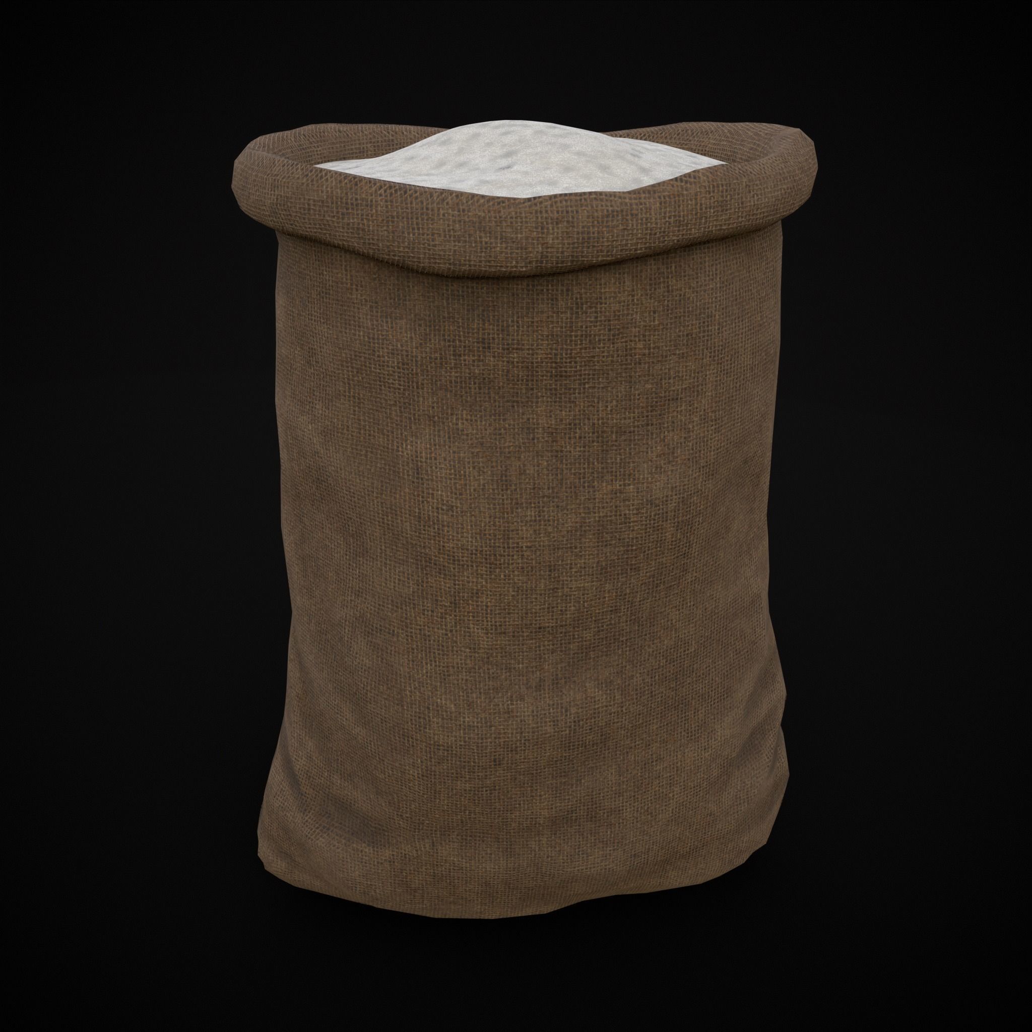 Burlap Sacks of Salt Low-poly 3D model_13