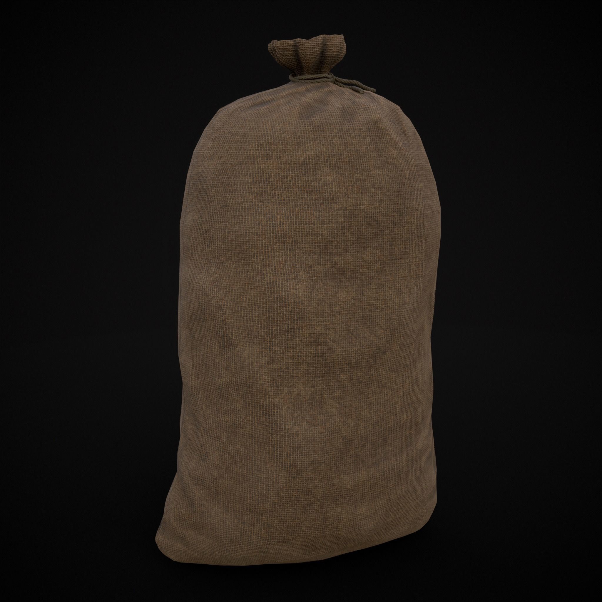 Burlap Sacks of Salt Low-poly 3D model_11
