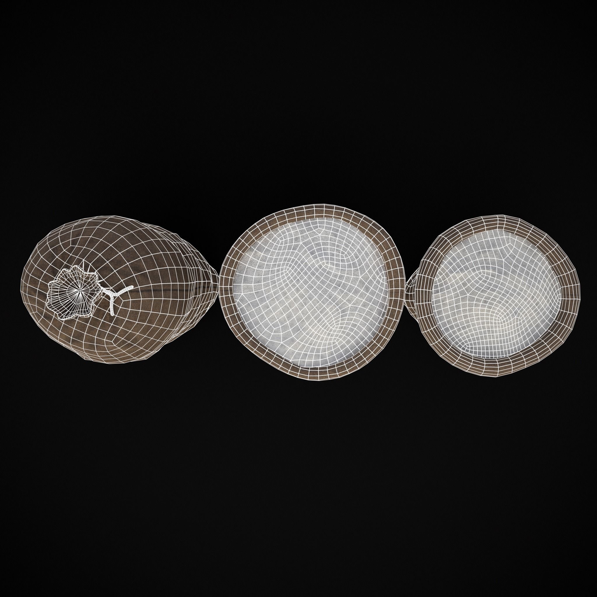 Burlap Sacks of Salt Low-poly 3D model_6