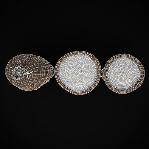 Burlap Sacks of Salt Low-poly 3D model 6