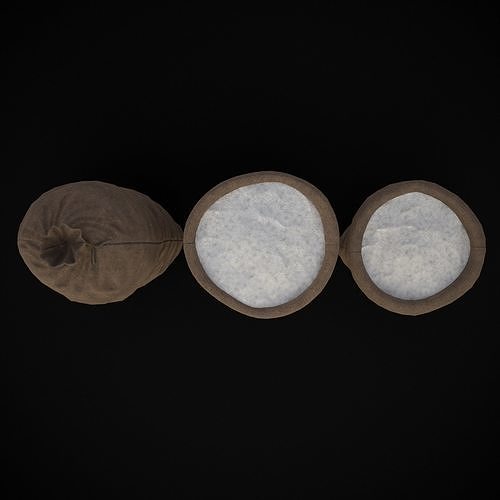 Burlap Sacks of Salt Low-poly 3D model 5