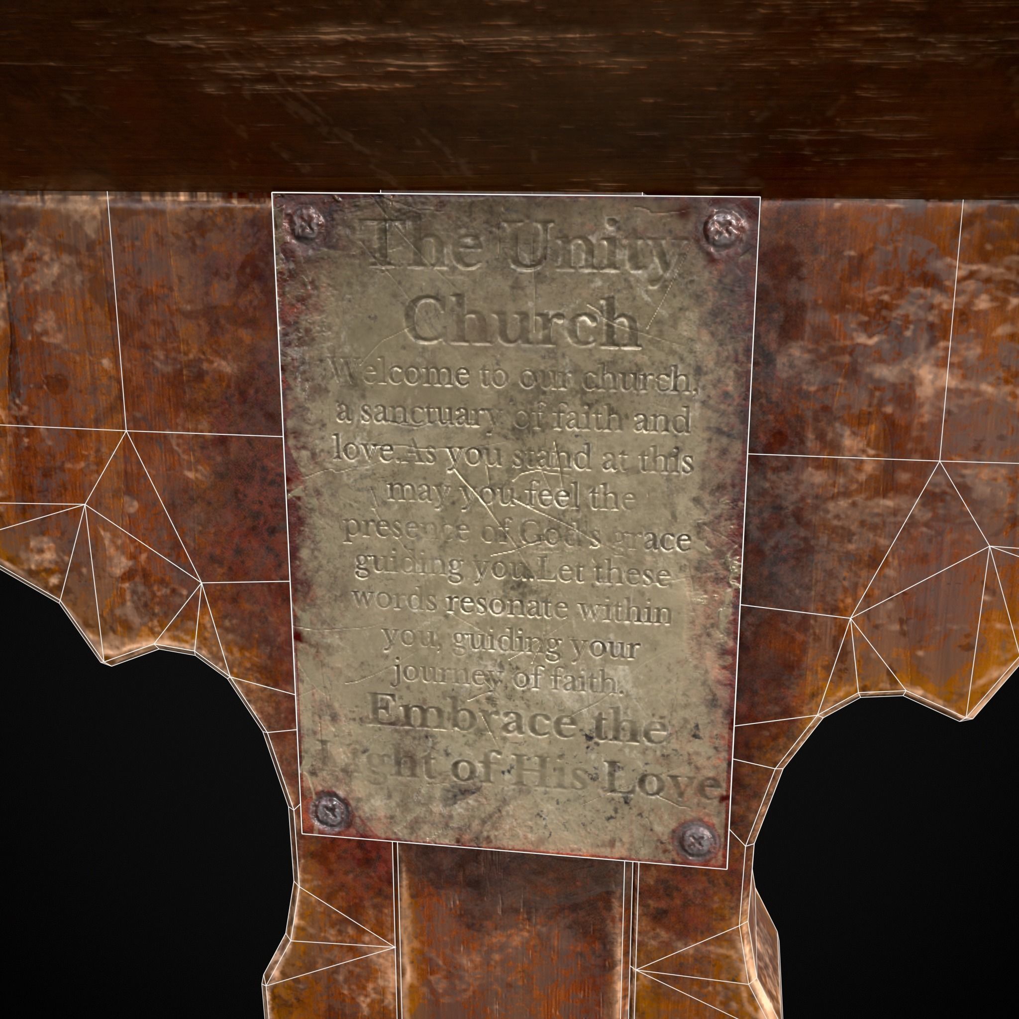 Antique Wooden Lecturn Low-poly 3D model_22