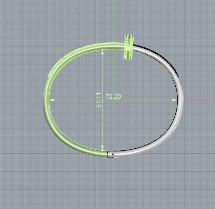 Bracelet juste un clou double 3D print model_2