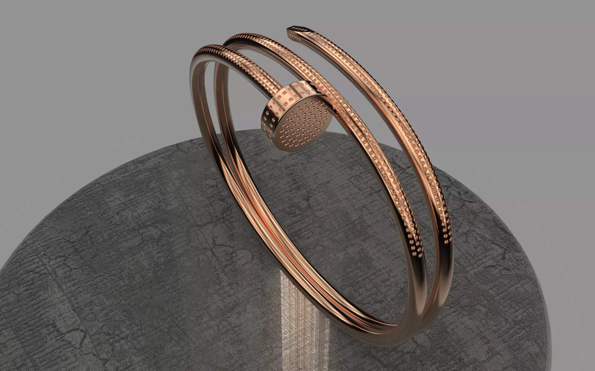 Bracelet juste un clou double 3D print model_0