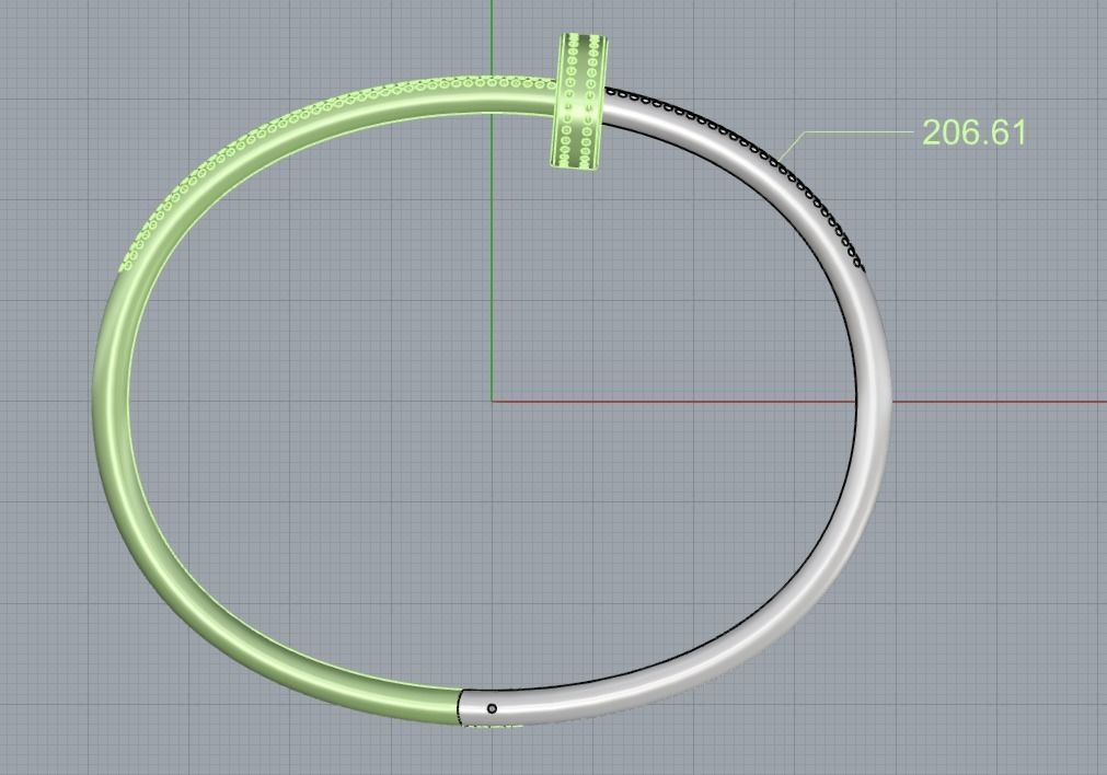 Bracelet juste un clou double 3D print model_1