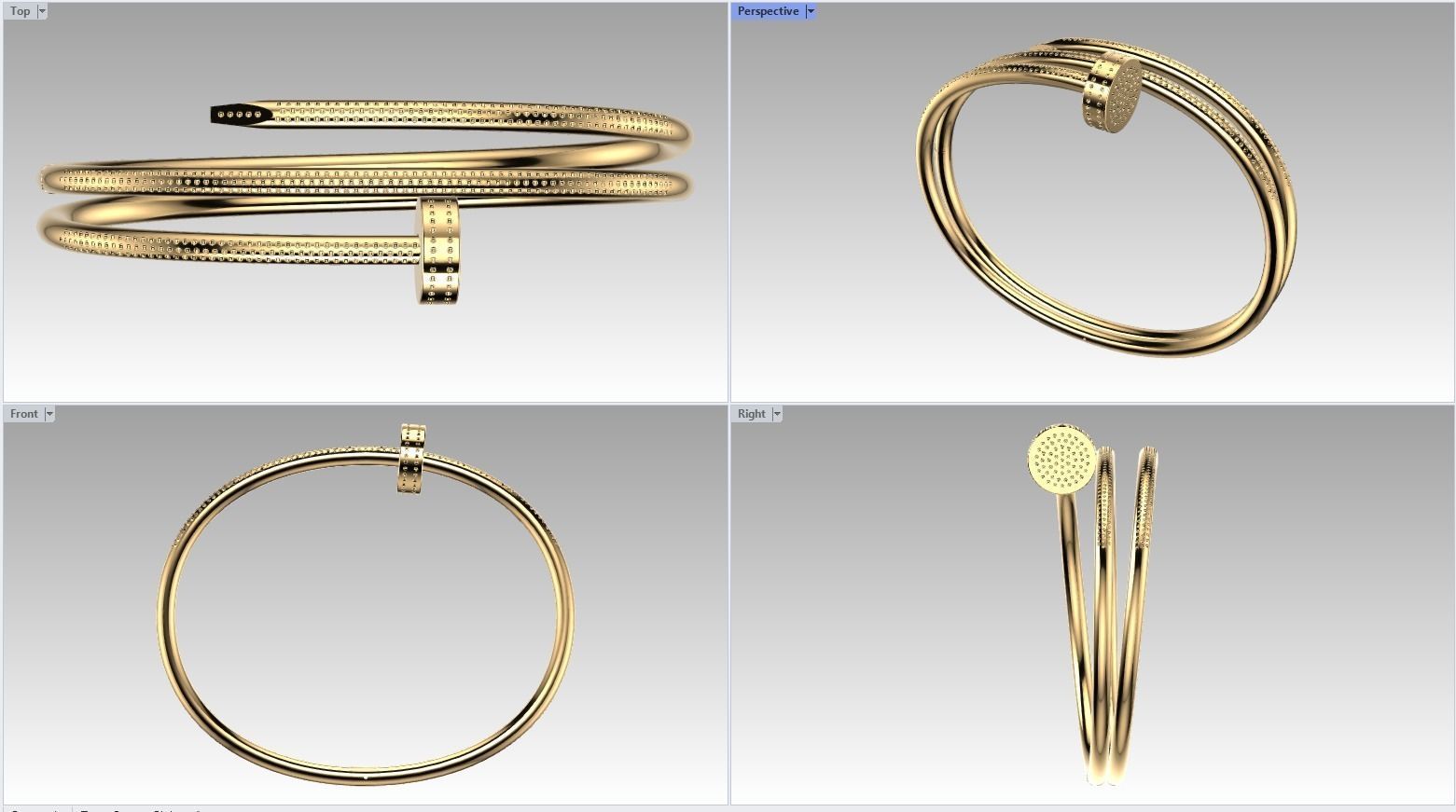 Bracelet juste un clou double 3D print model_6
