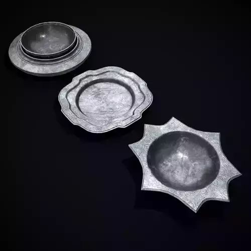 Tudor Pewter Bowls Low-poly 3D model