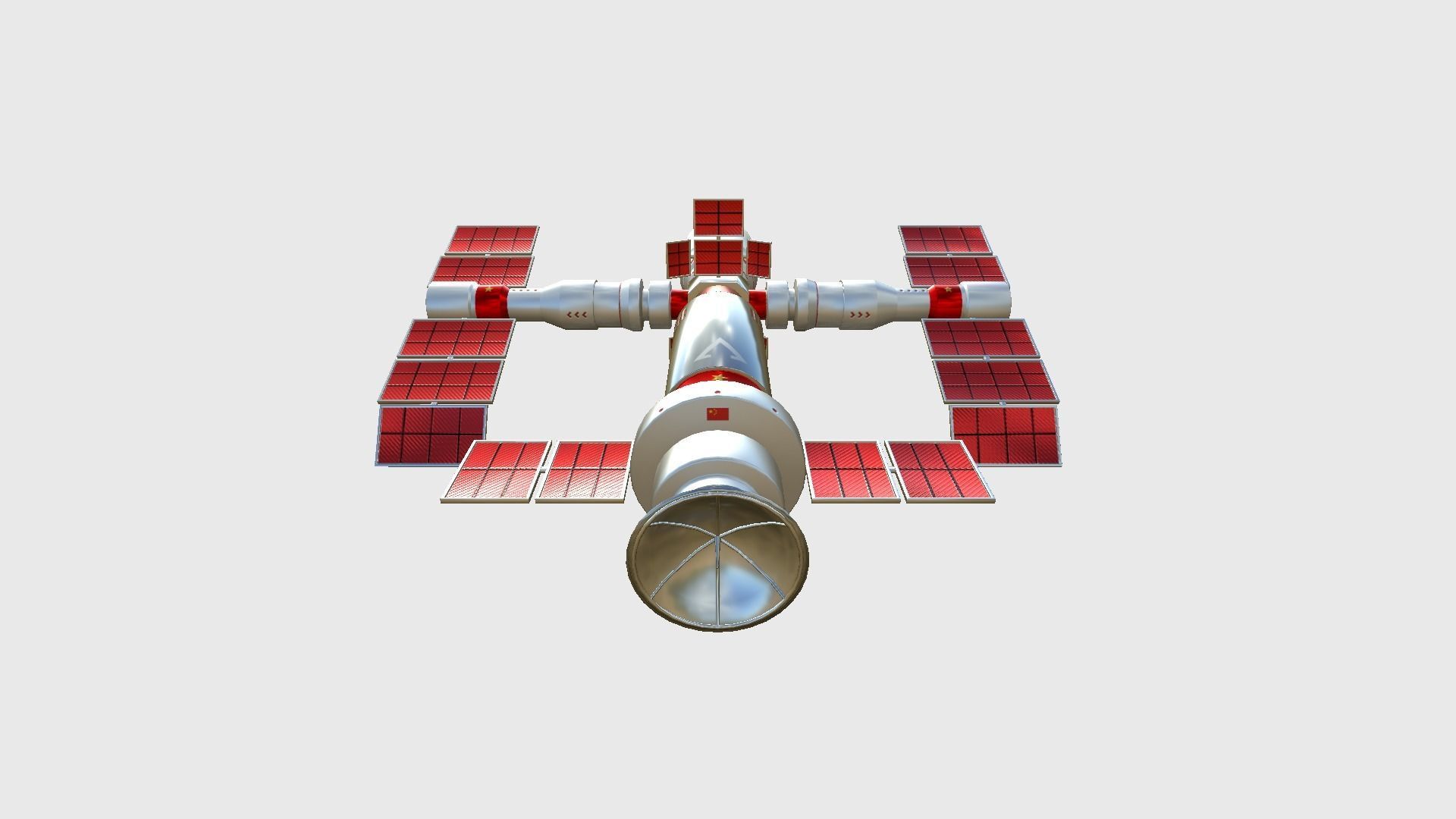 Satellite F10 China - SciFi Space Design Low-poly 3D model_1