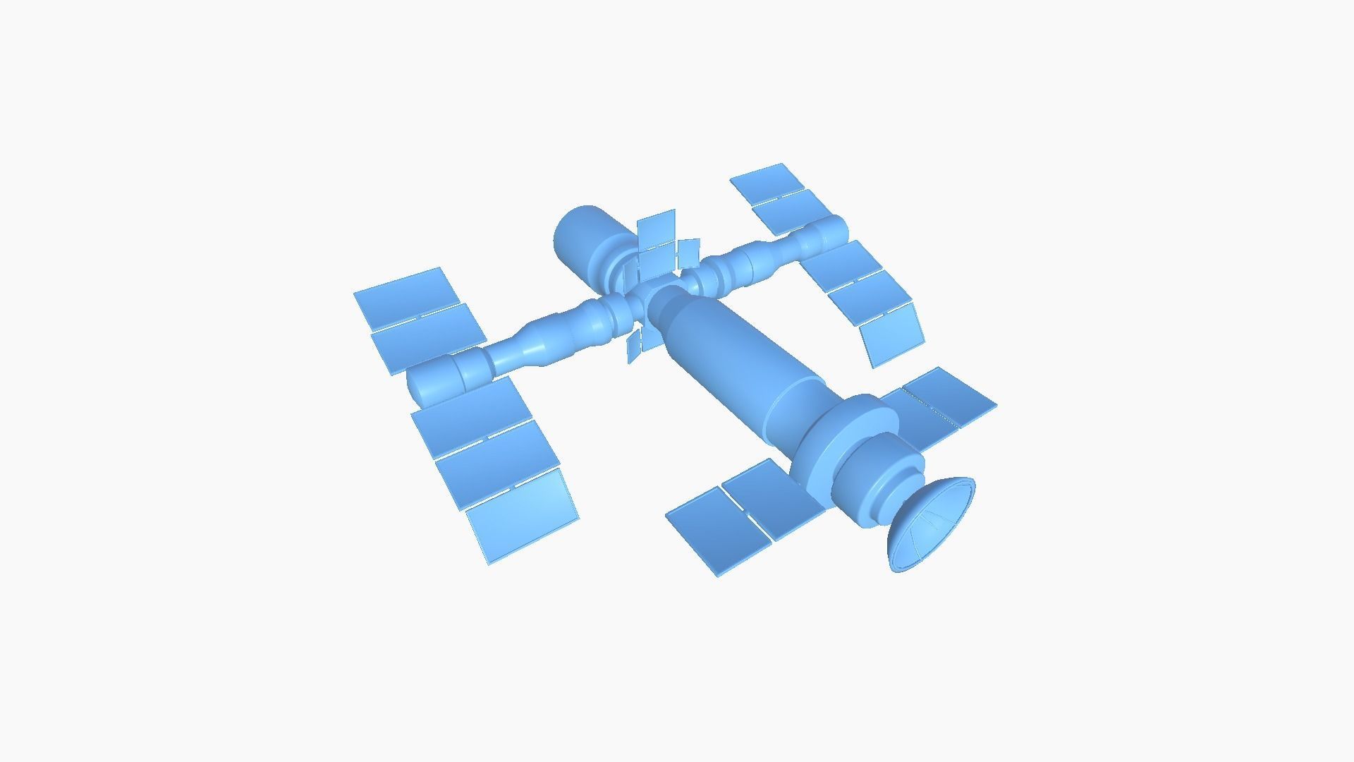 Satellite F09 USA - SciFi Space Design Low-poly 3D model_7