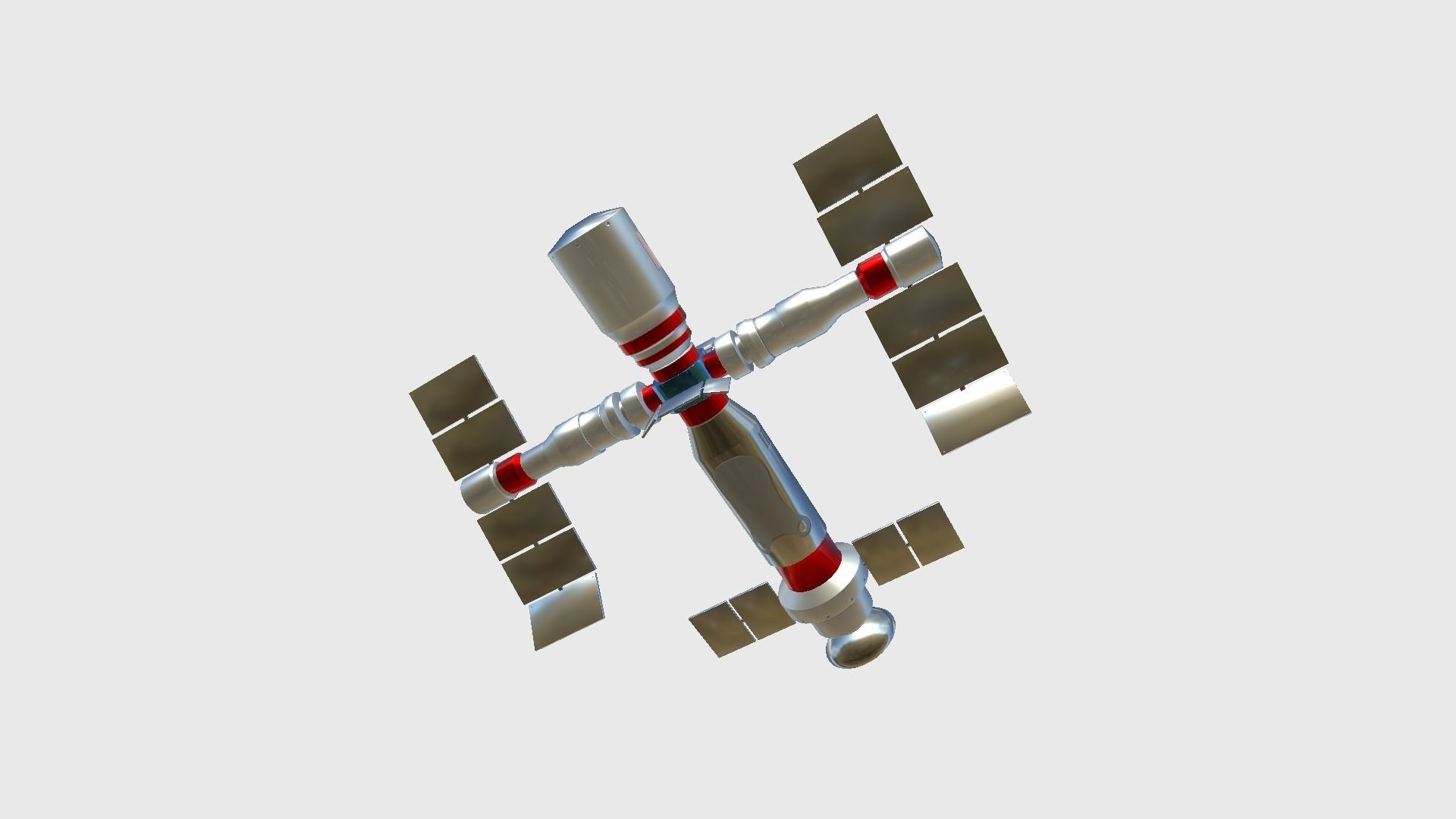 Satellite F09 USA - SciFi Space Design Low-poly 3D model_3