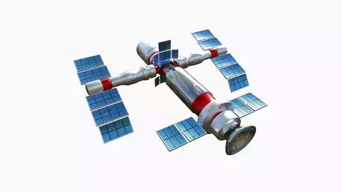Satellite F09 USA - SciFi Space Design Low-poly 3D model