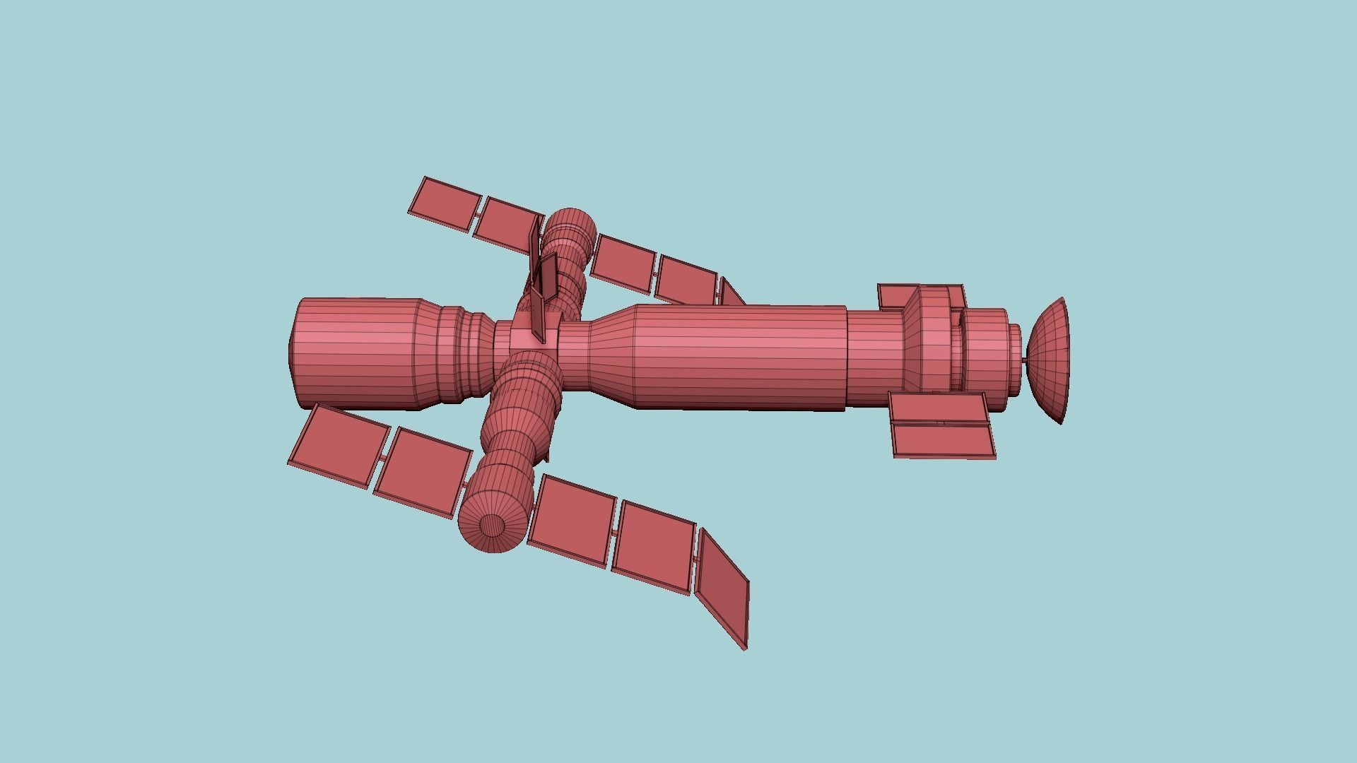Satellite F08 Aluminum - SciFi Space Design Low-poly 3D model_14