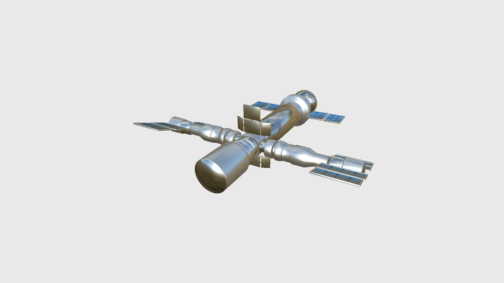 Satellite F08 Aluminum - SciFi Space Design Low-poly 3D model_4
