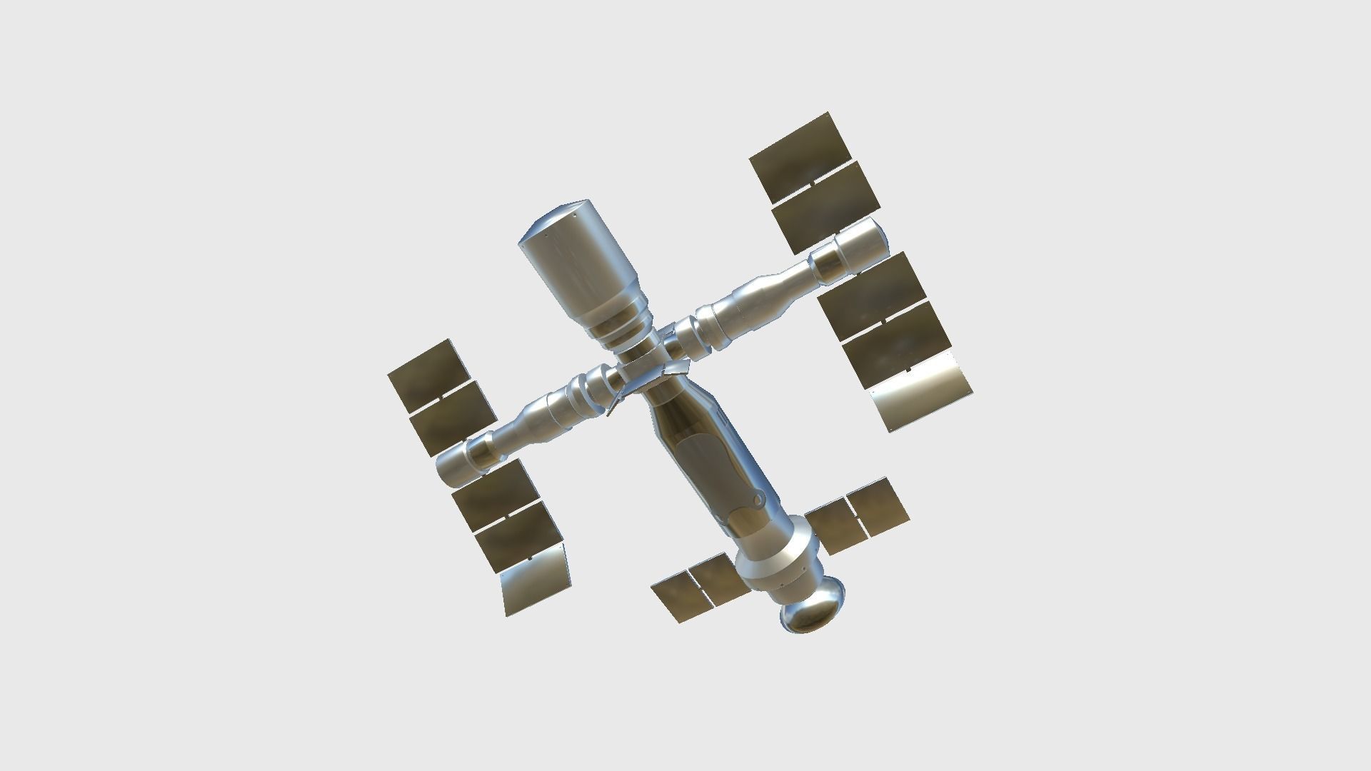 Satellite F08 Aluminum - SciFi Space Design Low-poly 3D model_3