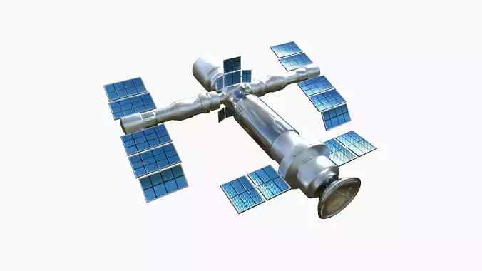 Satellite F08 Aluminum - SciFi Space Design Low-poly 3D model