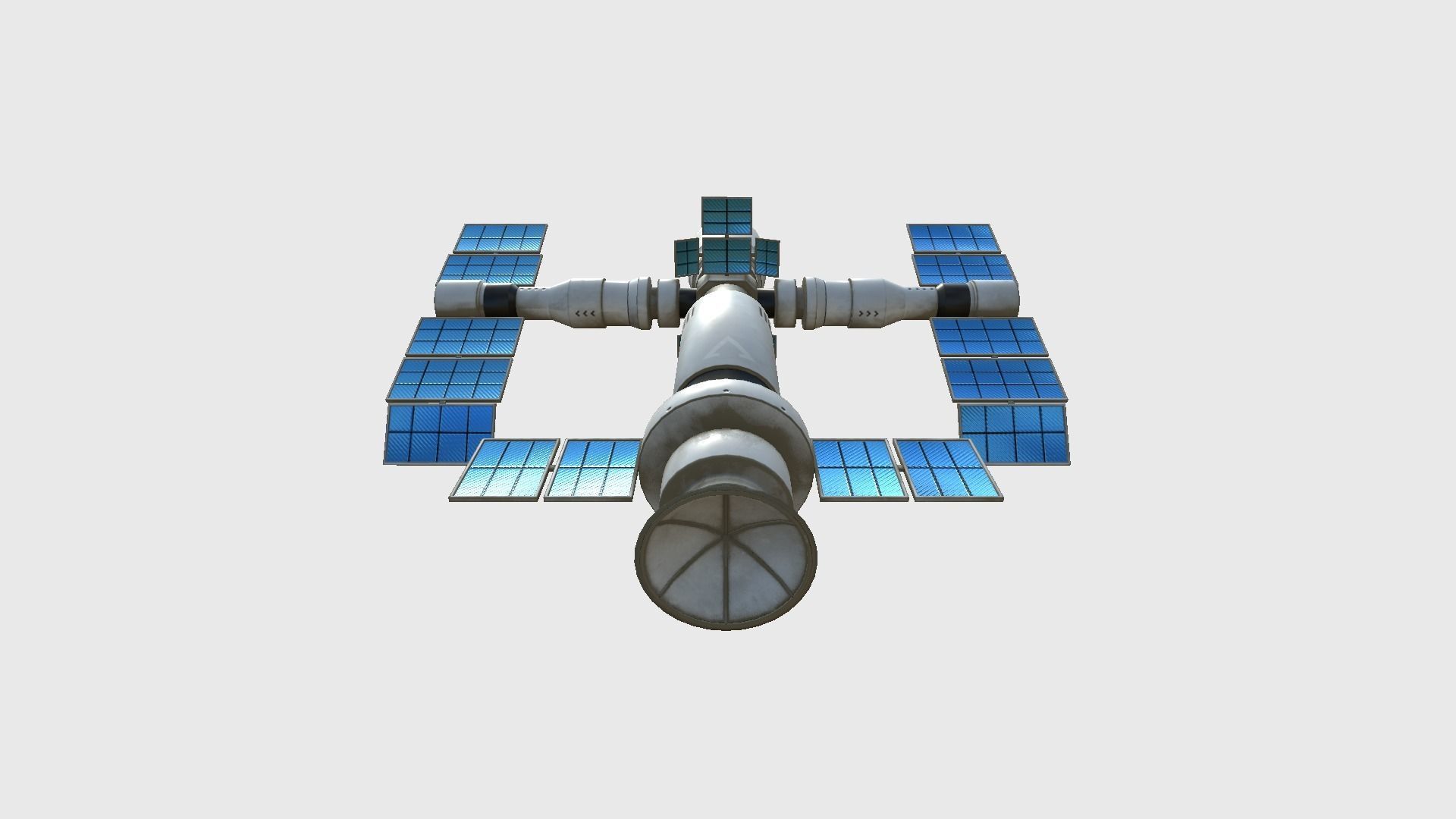 Satellite F07 Dirty Blue - SciFi Space Design Low-poly 3D model_1