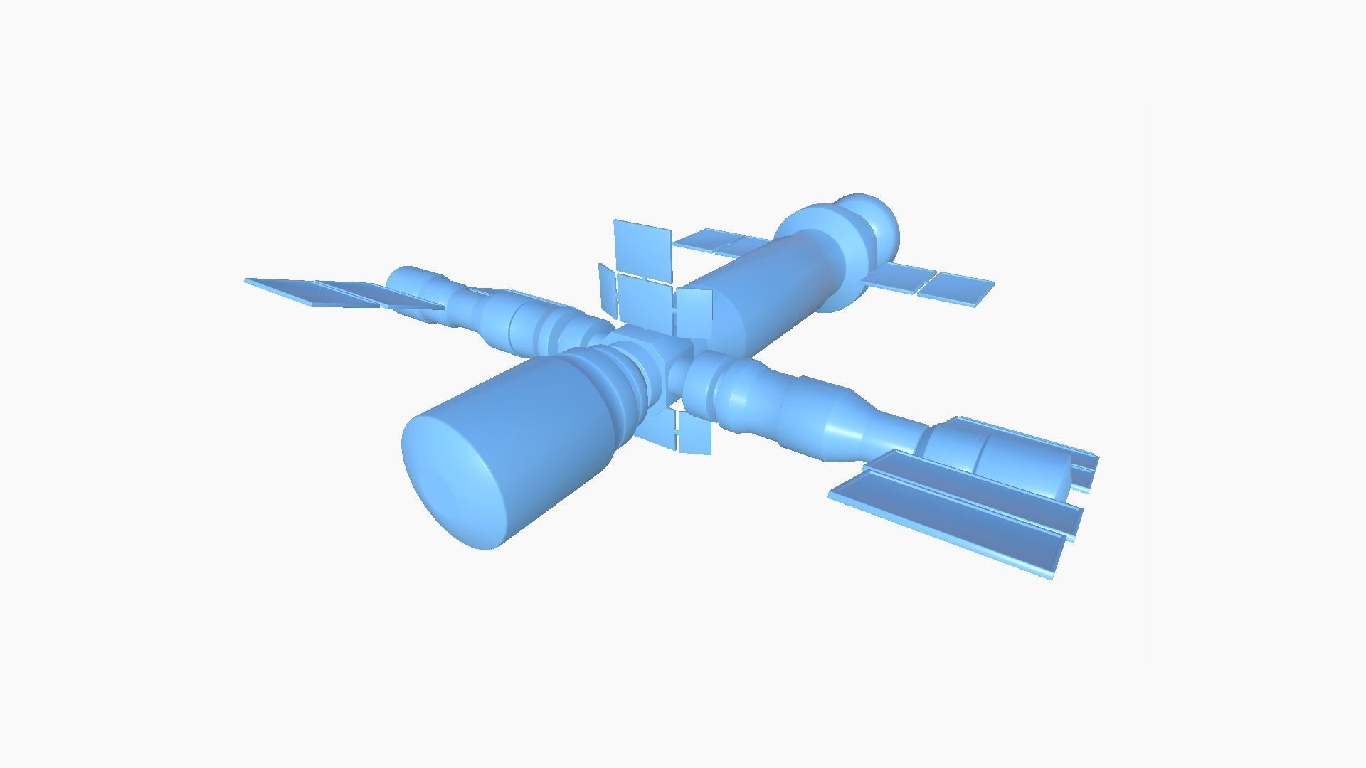 Satellite F07 Dirty Blue - SciFi Space Design Low-poly 3D model_9