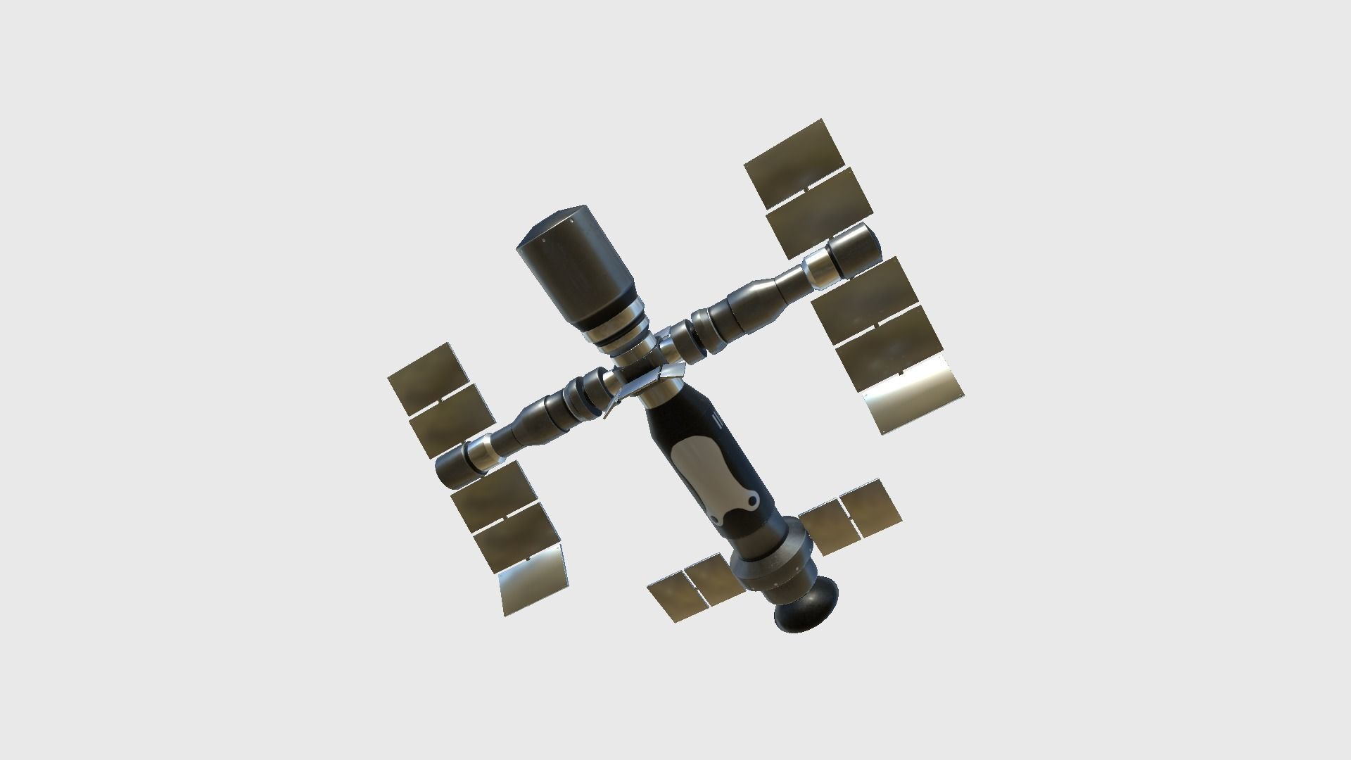 Satellite F06 Steel Black - SciFi Space Design Low-poly 3D model_3