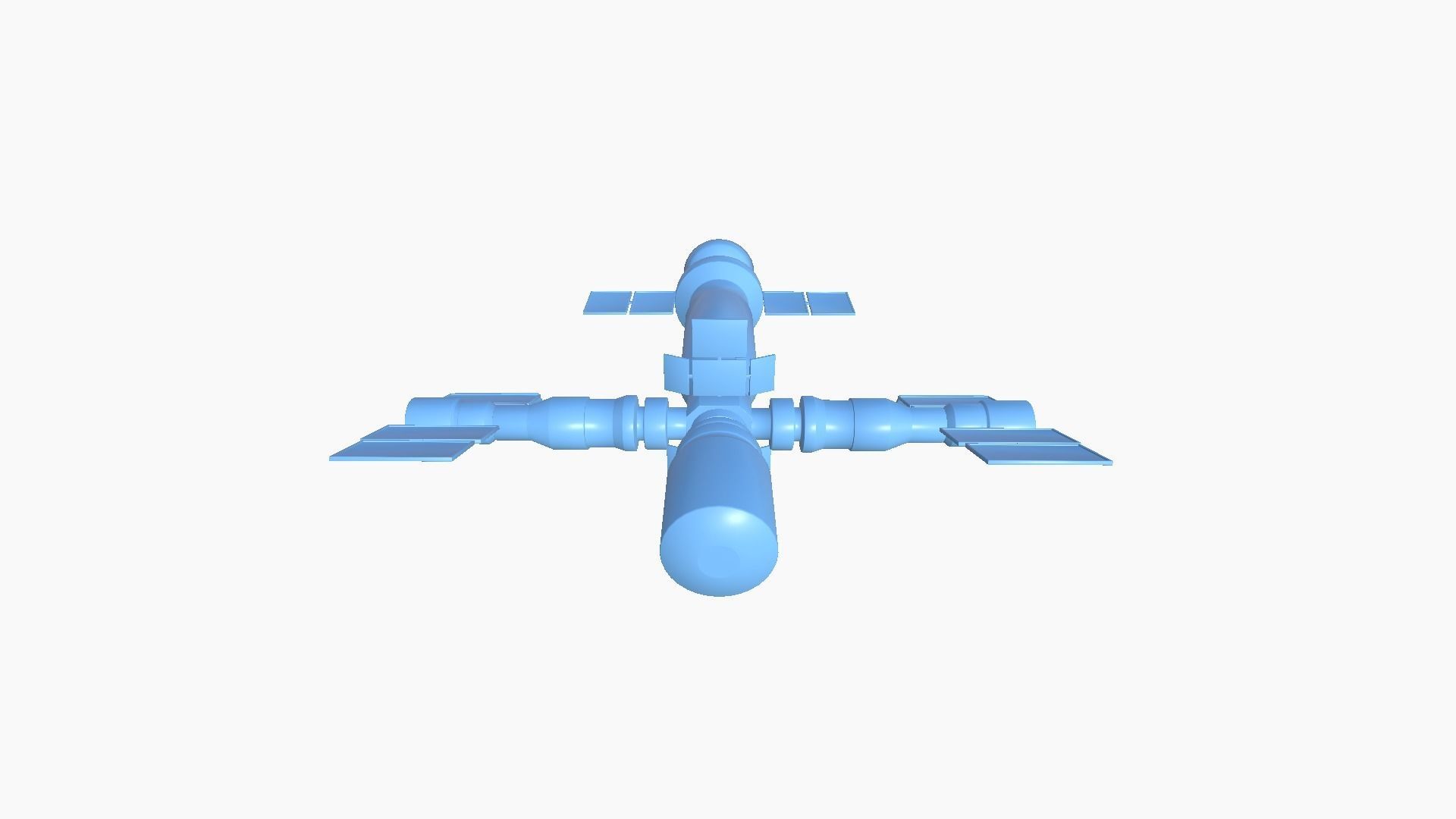 Satellite F05 Steel Blue - SciFi Space Design Low-poly 3D model_10