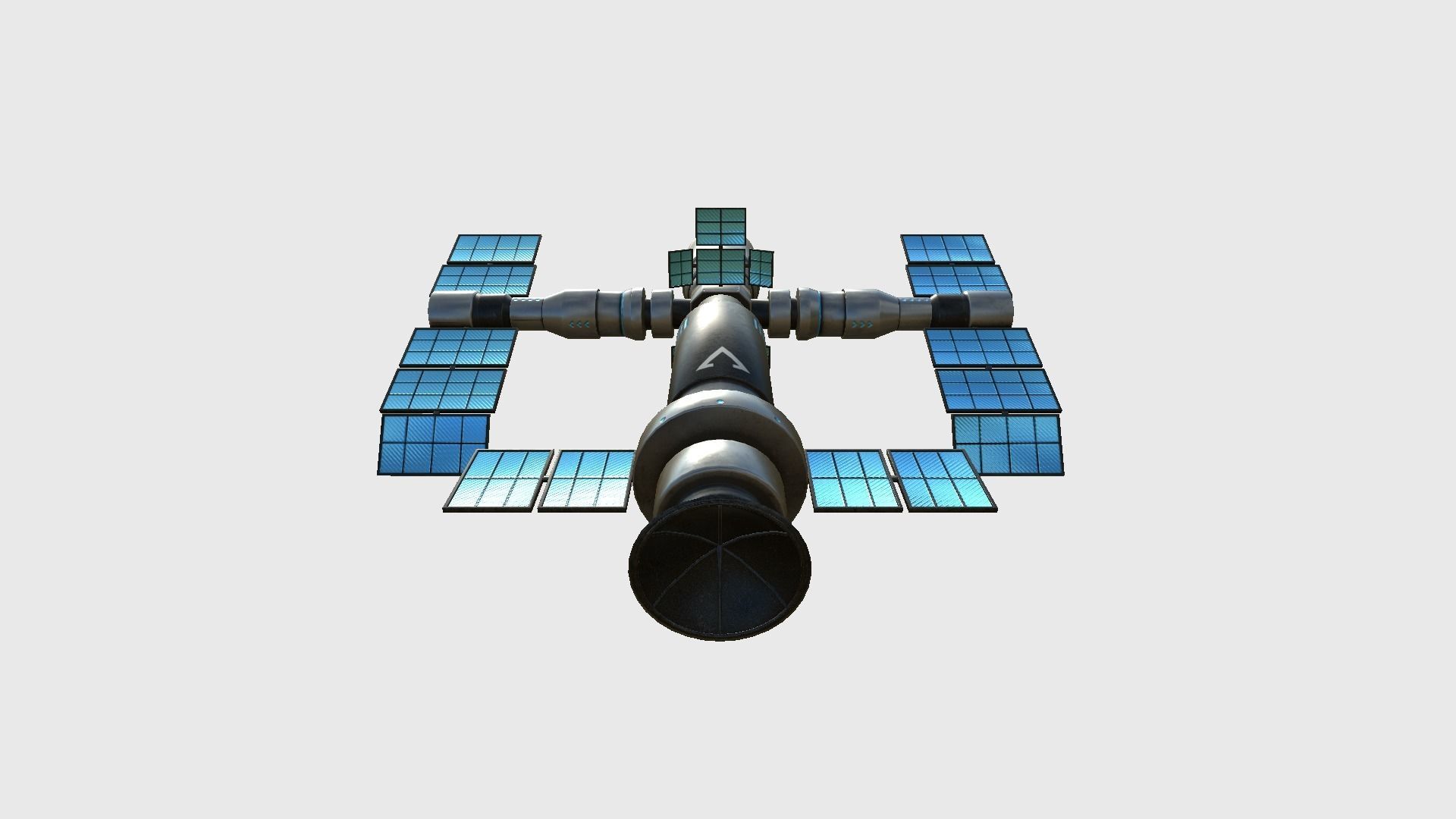 Satellite F05 Steel Blue - SciFi Space Design Low-poly 3D model_1