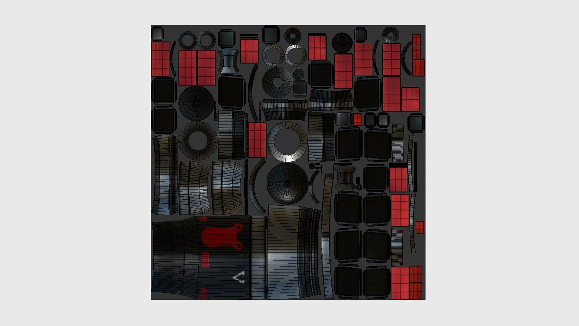 Satellite F04 Steel Red - SciFi Space Design Low-poly 3D model_5