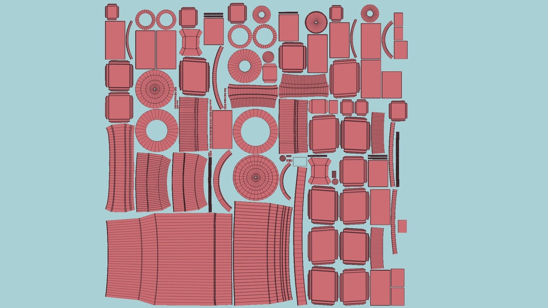 Satellite F04 Steel Red - SciFi Space Design Low-poly 3D model_11