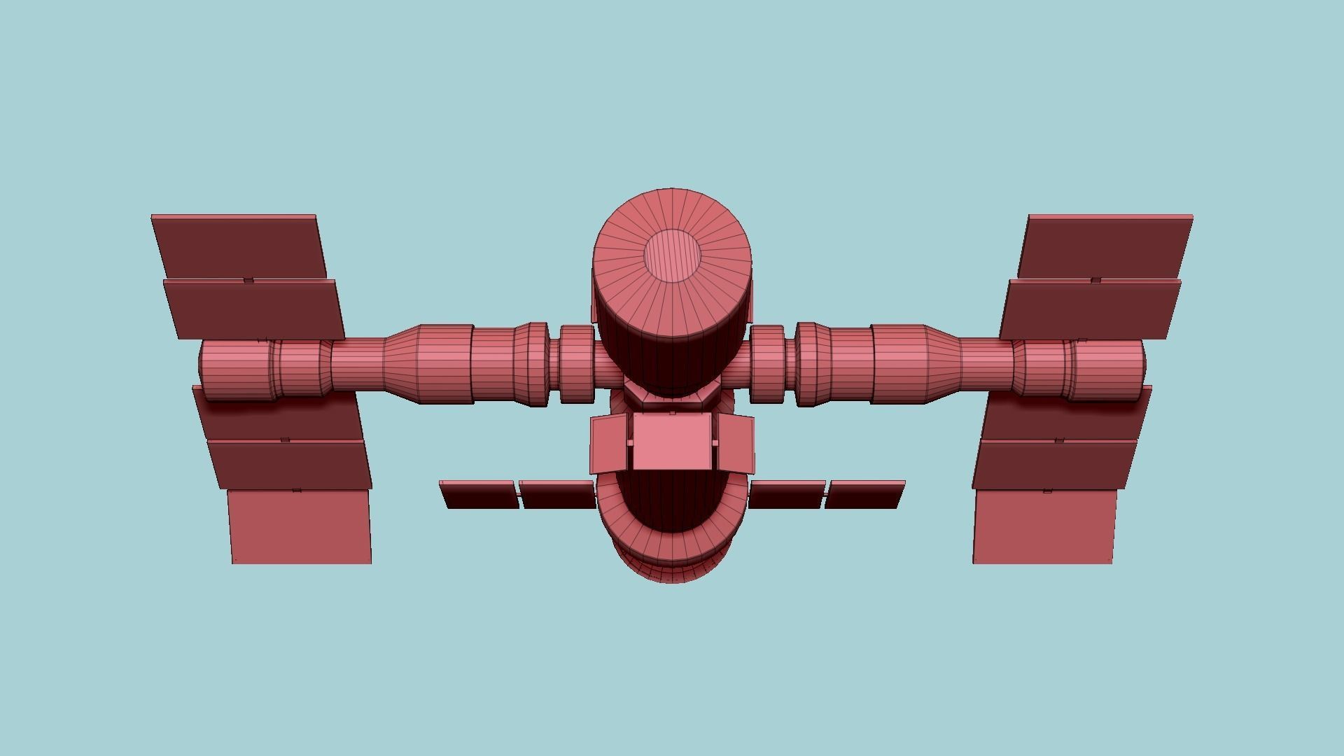 Satellite F02 White Gold - SciFi Space Design Low-poly 3D model_15