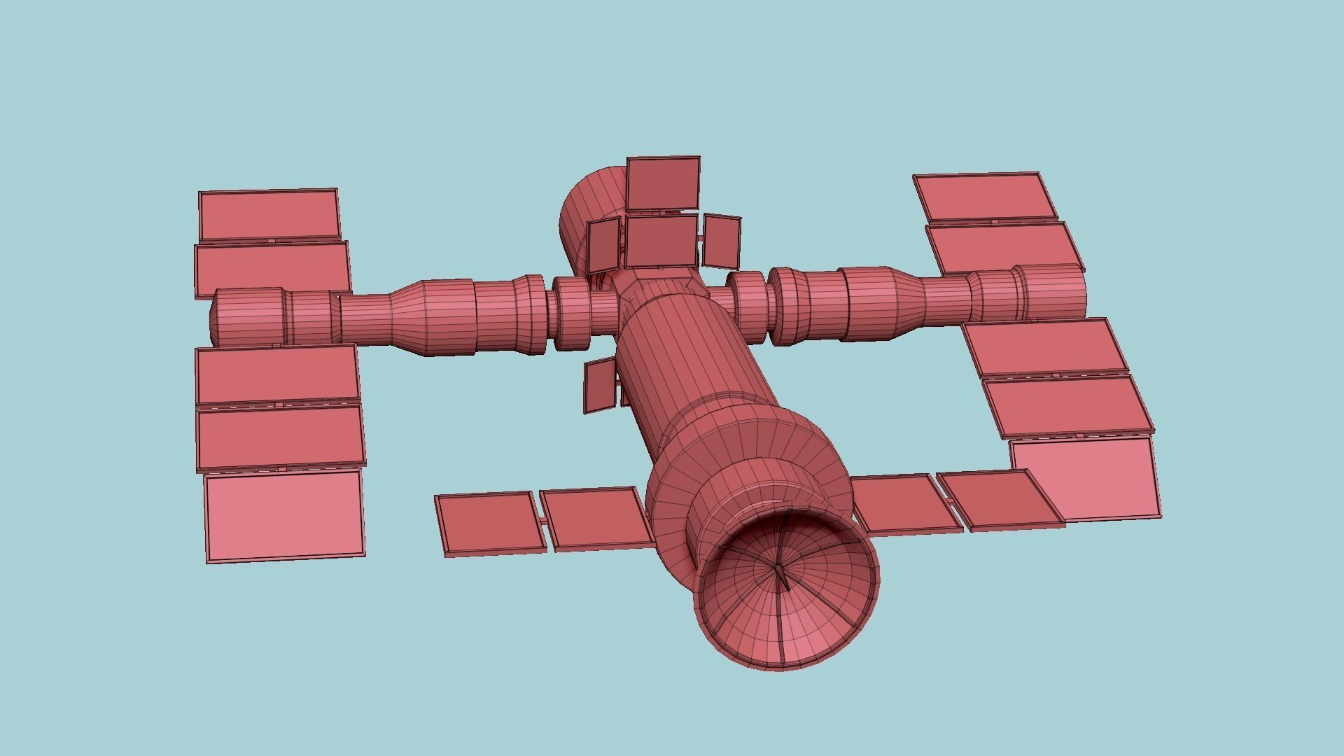 Satellite F02 White Gold - SciFi Space Design Low-poly 3D model_16