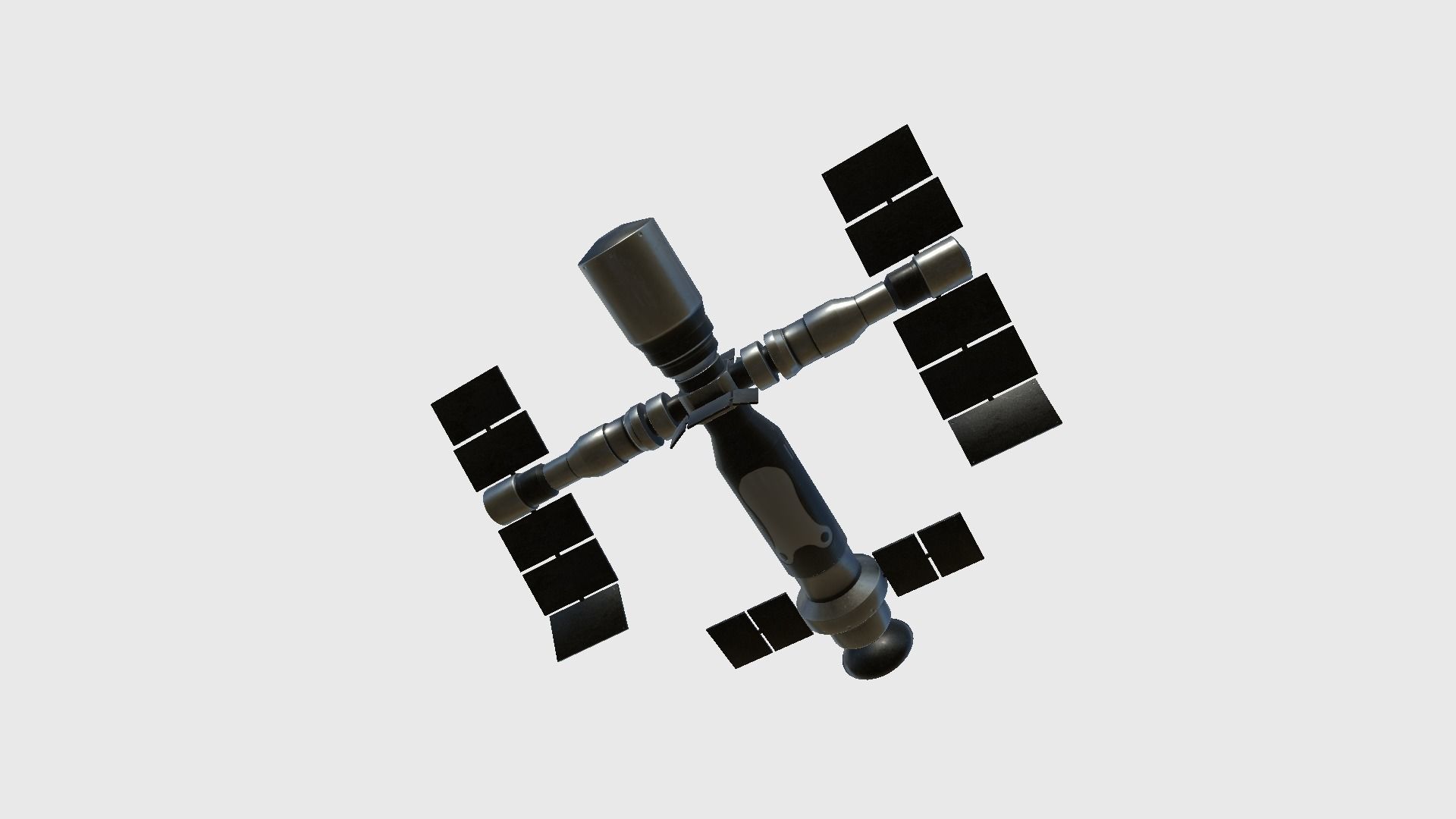 Satellite F01 Steel Green - SciFi Space Design Low-poly 3D model_3