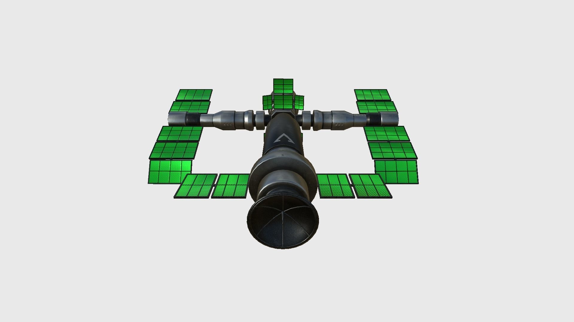 Satellite F01 Steel Green - SciFi Space Design Low-poly 3D model_1