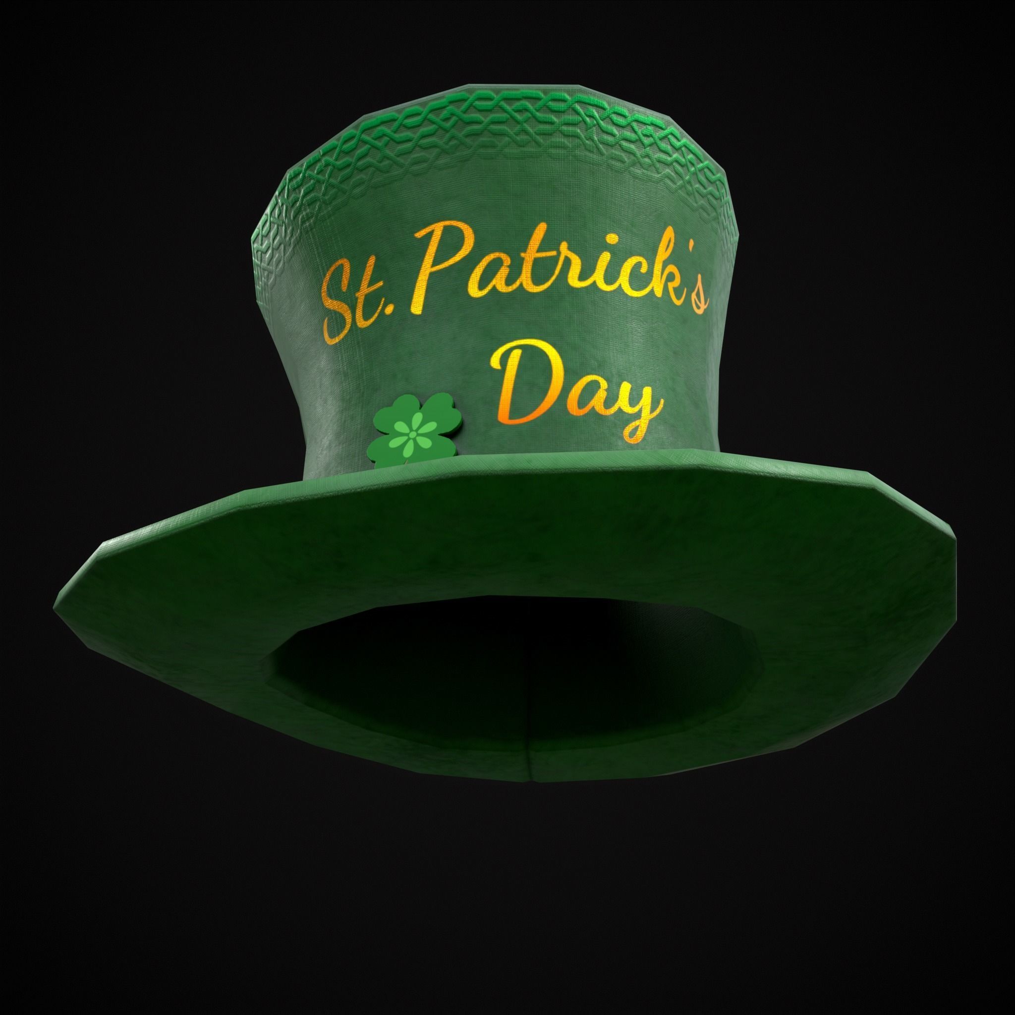 St Patricks Top Hat Low-poly 3D model_17