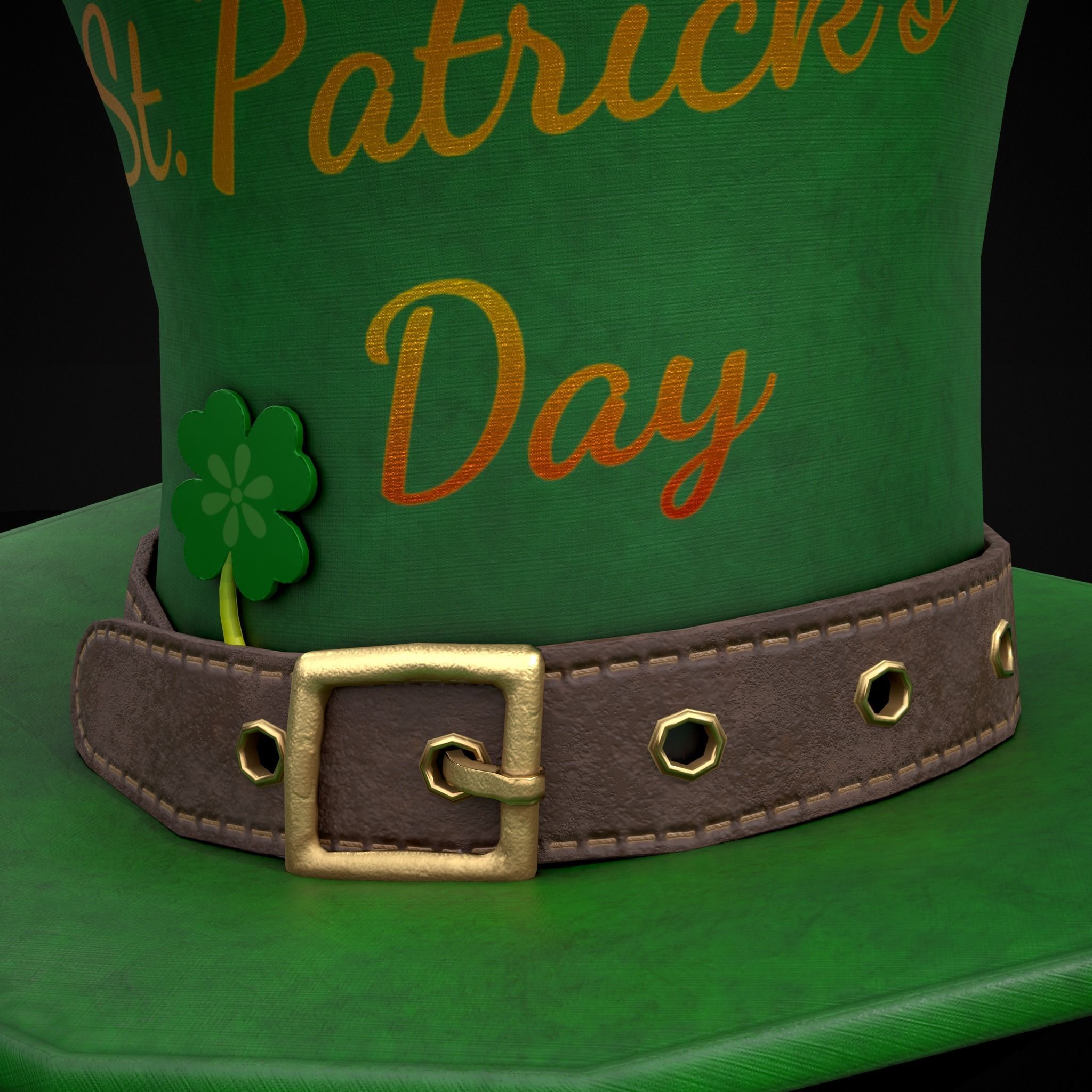 St Patricks Top Hat Low-poly 3D model_15