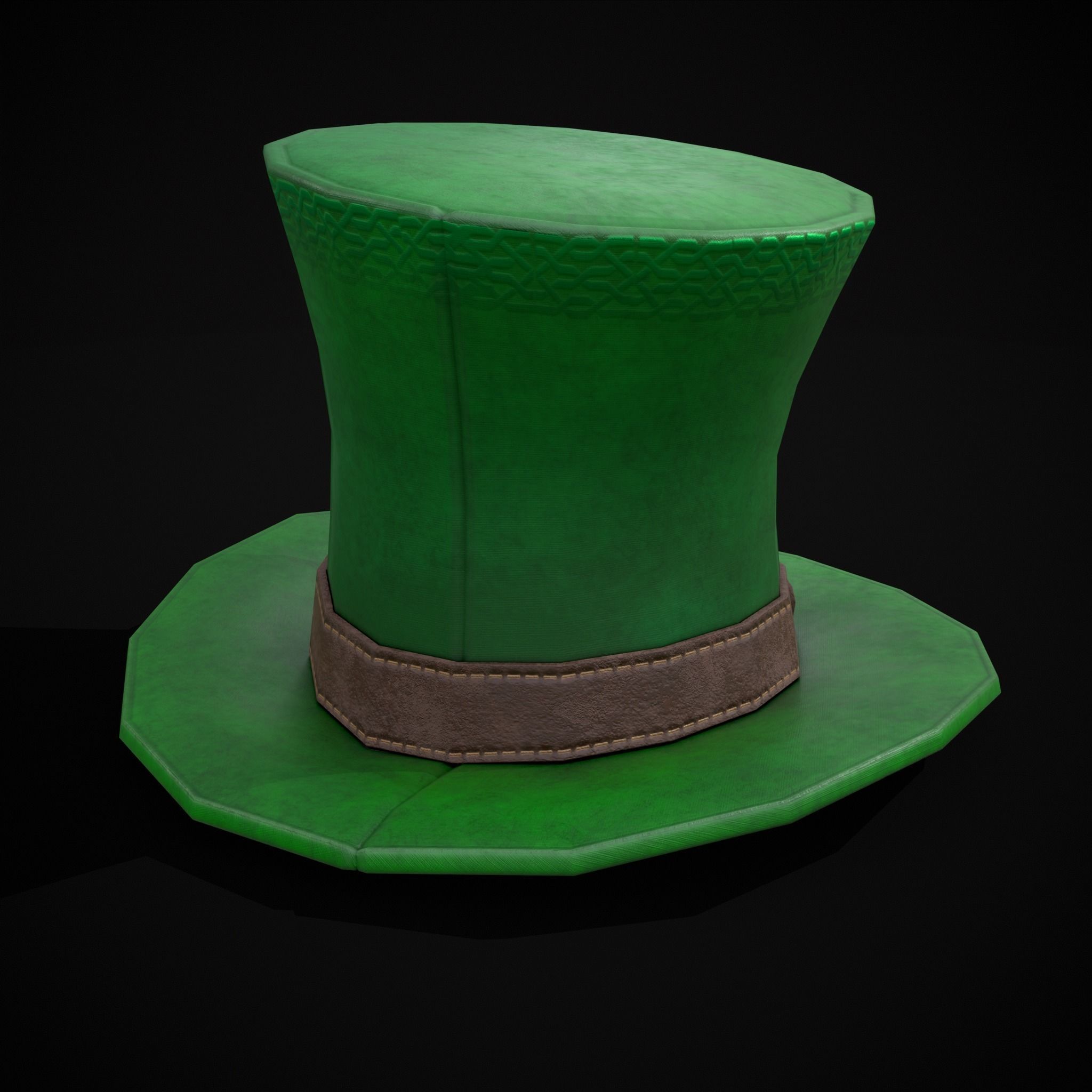 St Patricks Top Hat Low-poly 3D model_5