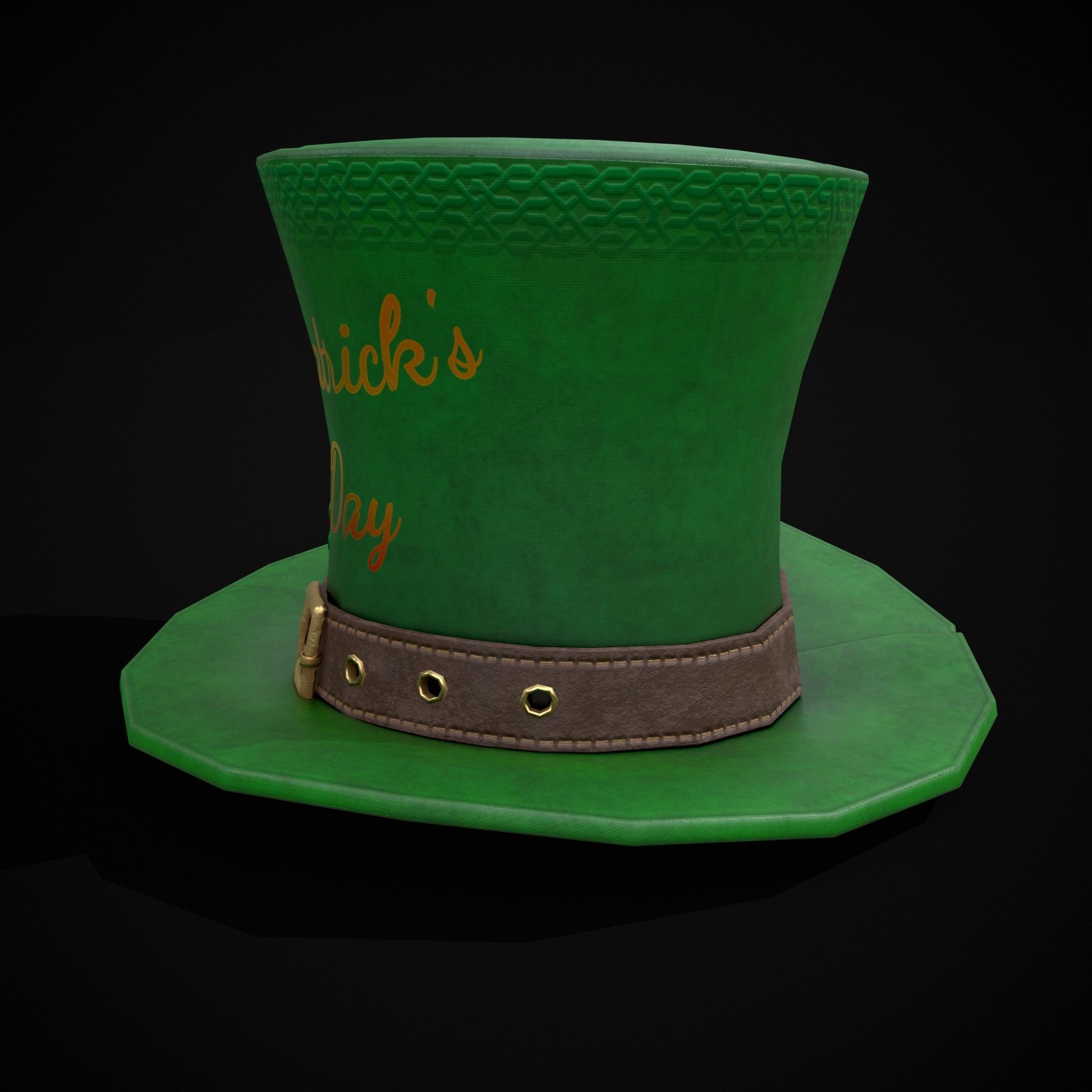St Patricks Top Hat Low-poly 3D model_7
